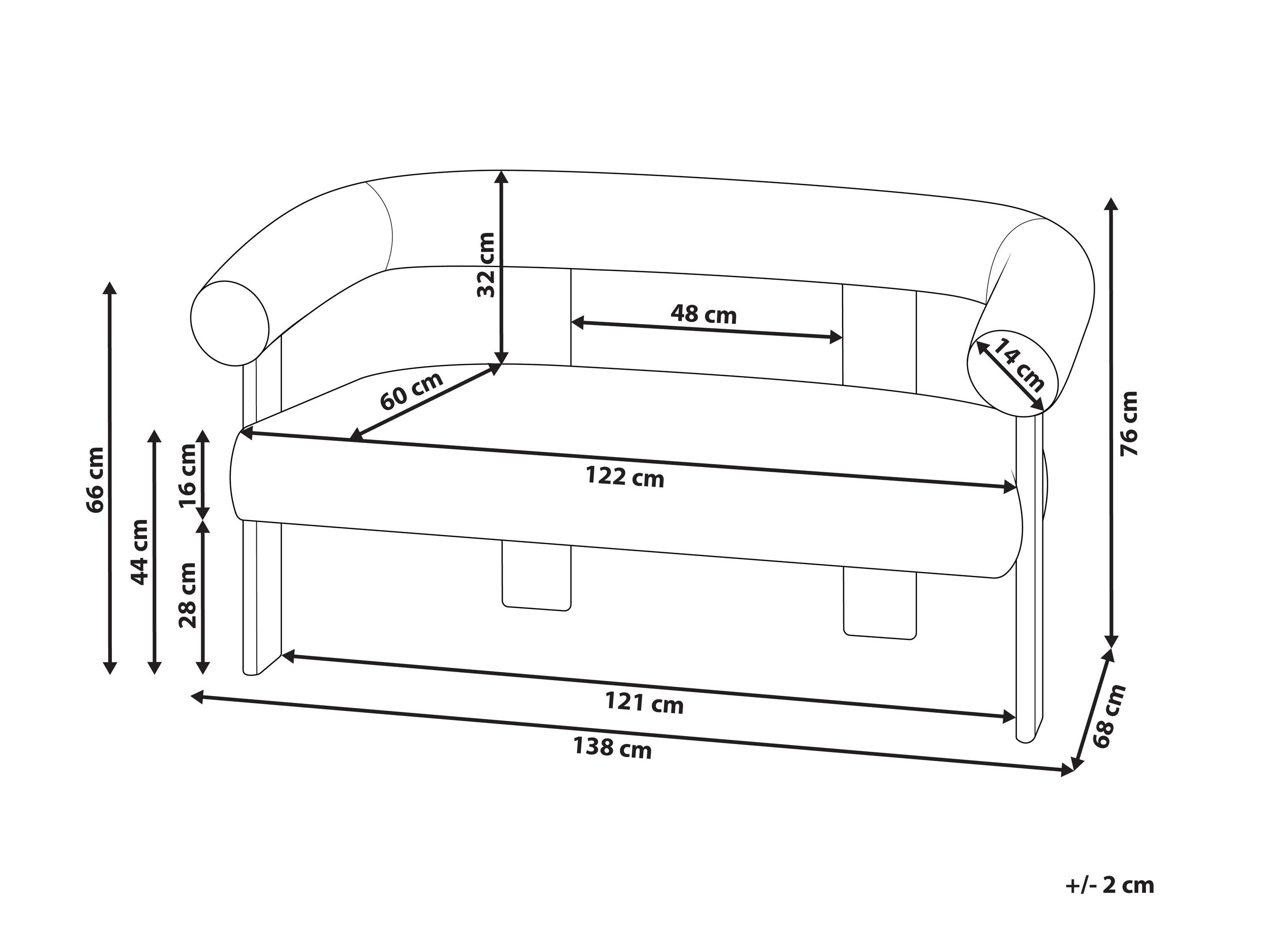 Тапицирана пейка Berwyn 3271 (Бял + Тъмнокафяв)
