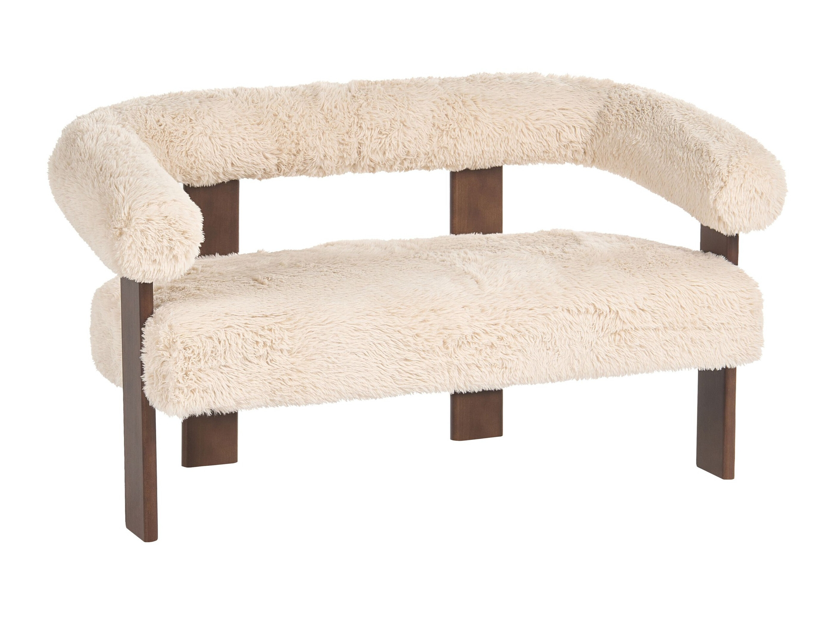 Тапицирана пейка Berwyn 3271 (Бял + Тъмнокафяв)