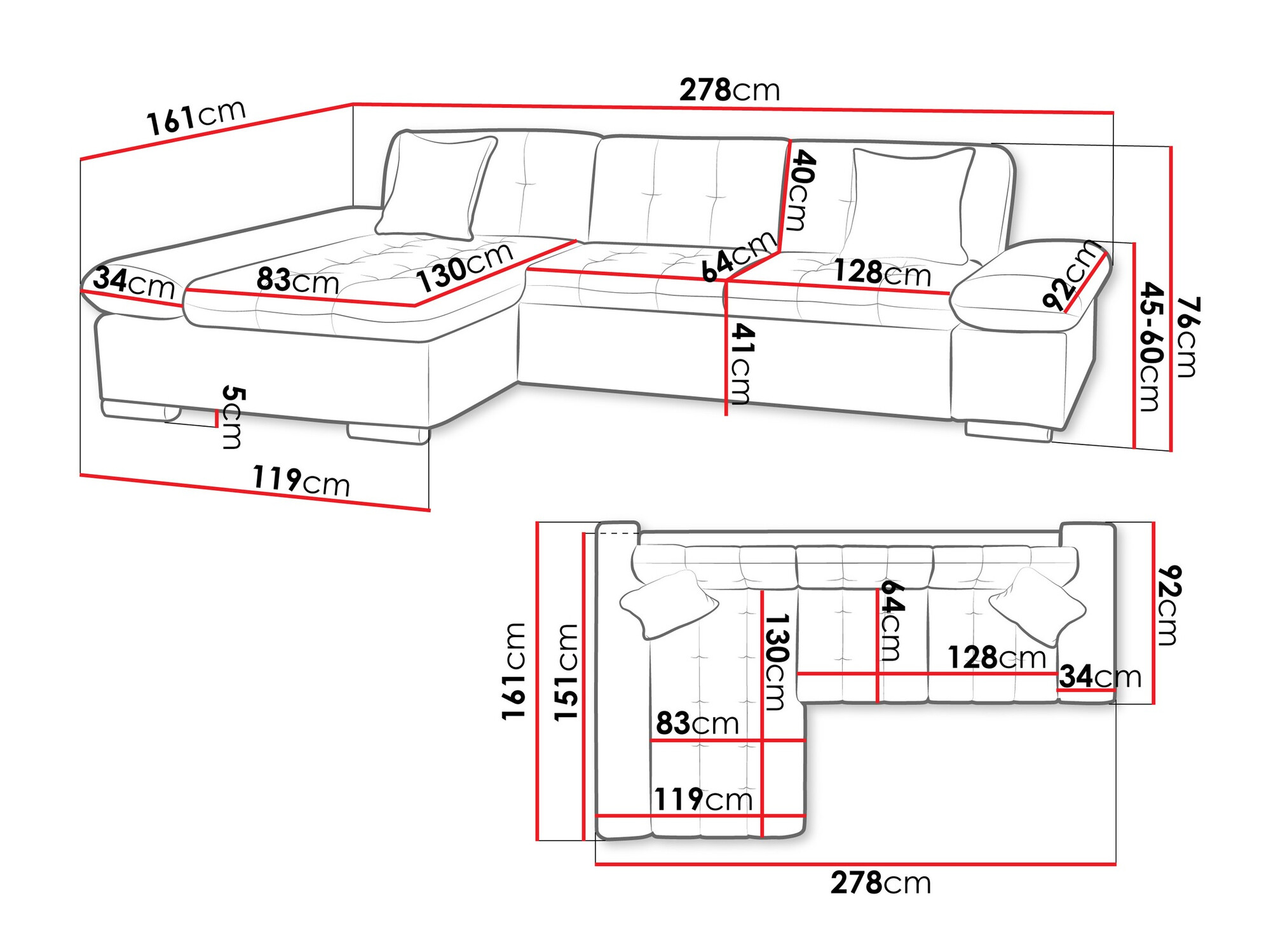 Ъглов диван SB4929