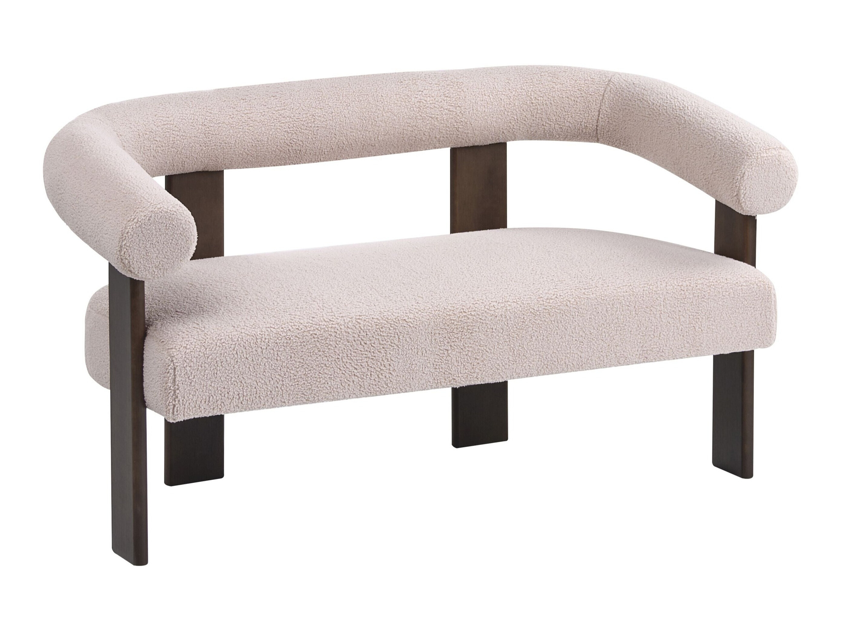 Тапицирана пейка Berwyn 2709 (Бежов + Тъмно дърво)