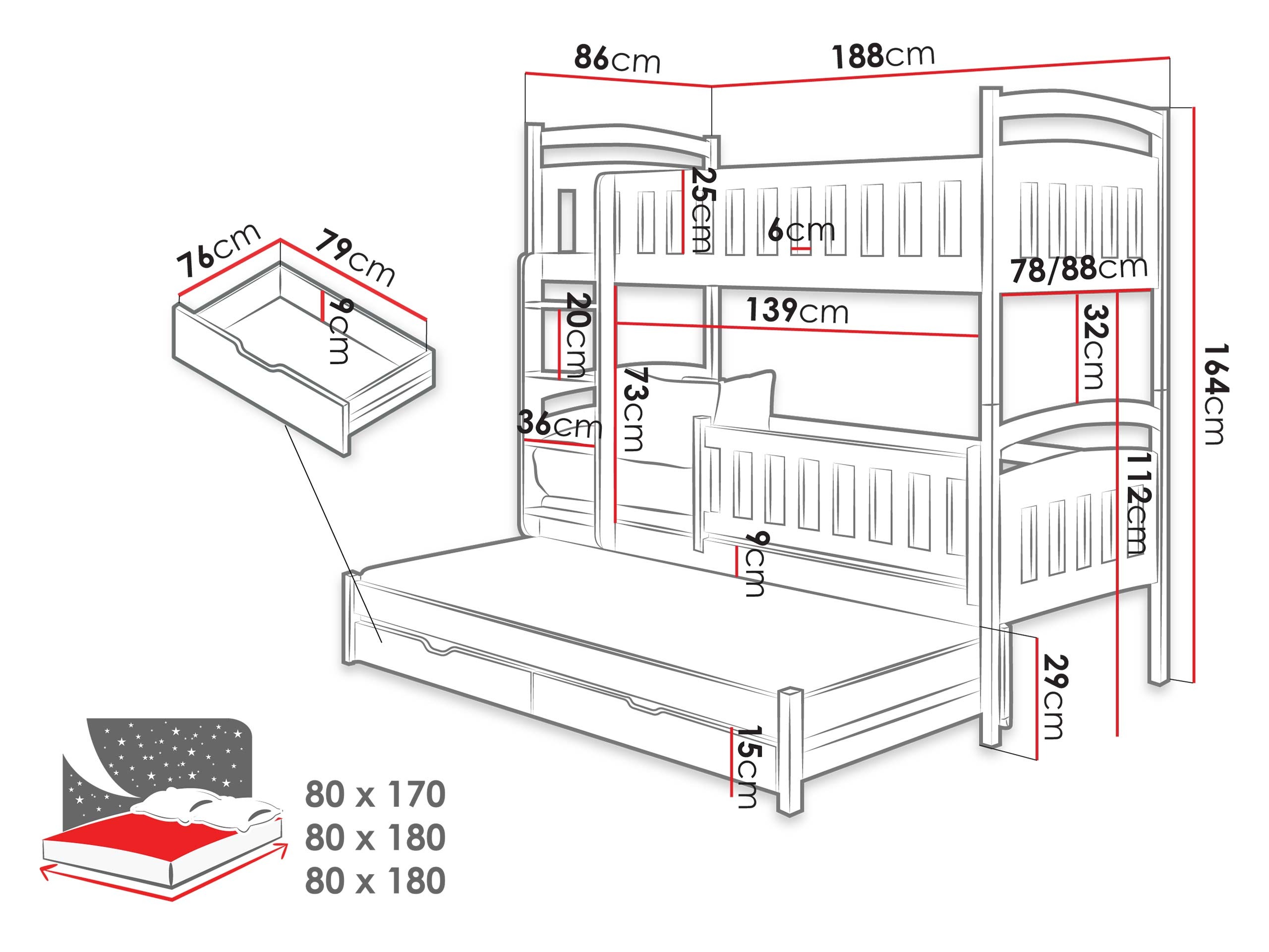 Двуетажно легло SB4981