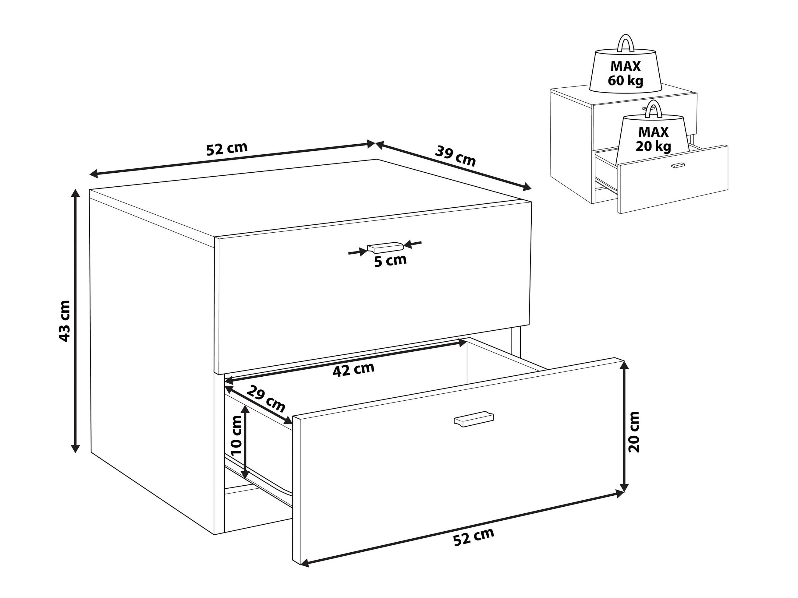 Нощно шкафче SB4986
