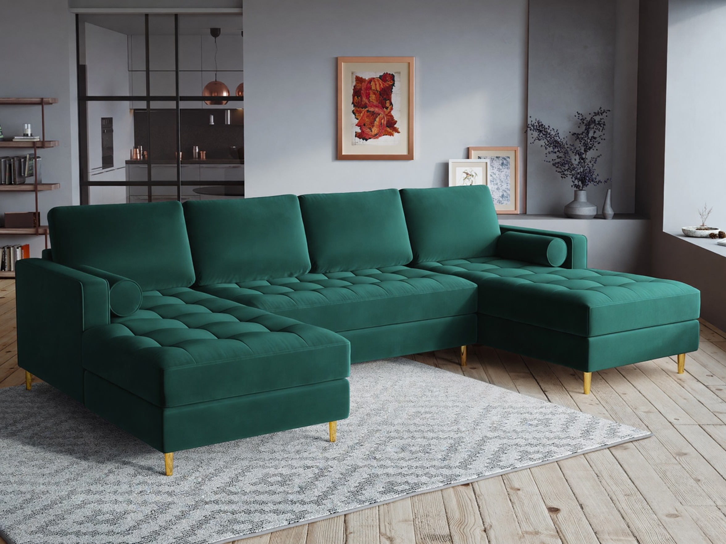 Ъглов диван Domrevi 105 (Malia Mallard)