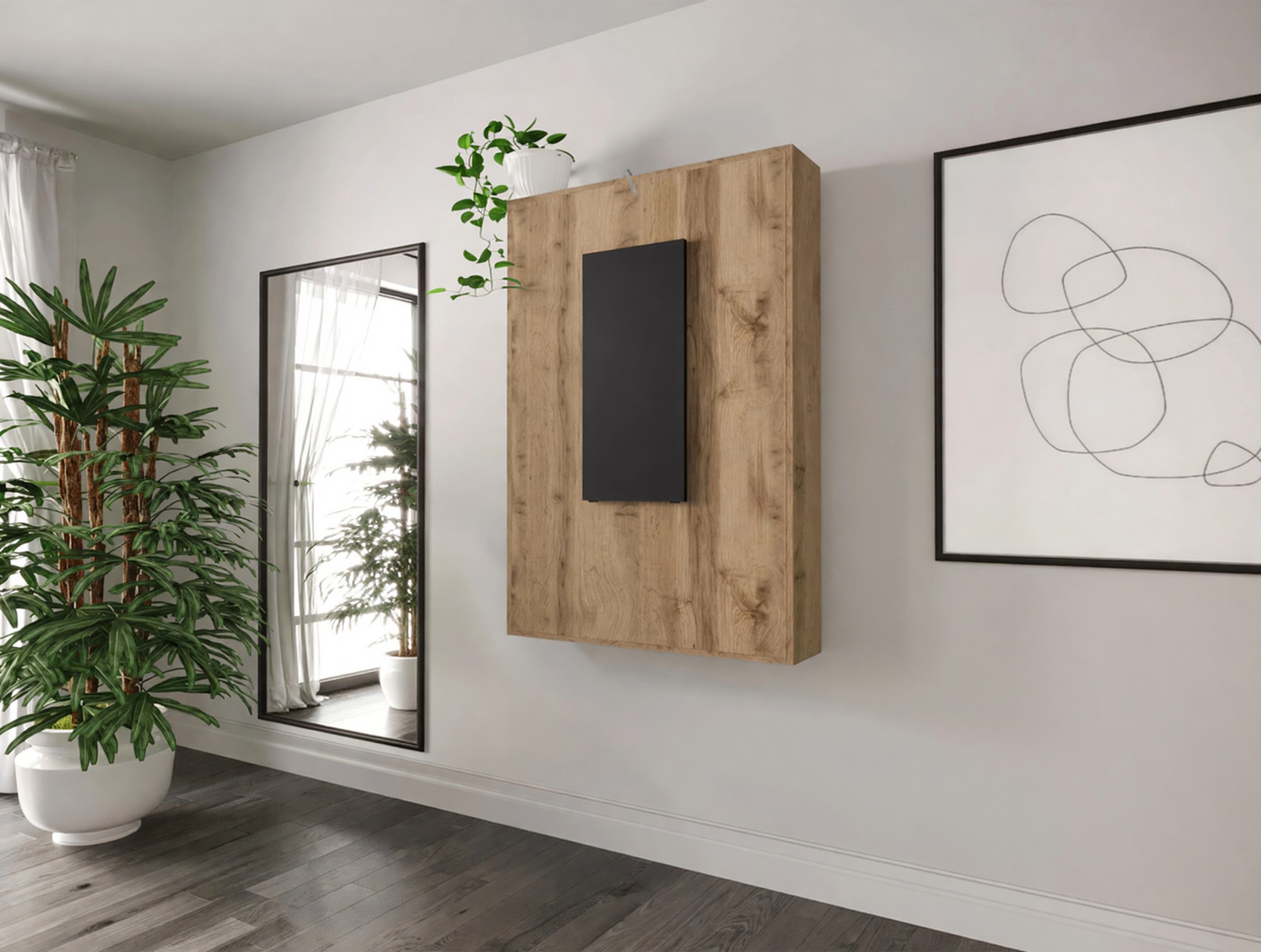 Сгъваема маса Pinis III (Черен + Дъб уотан)