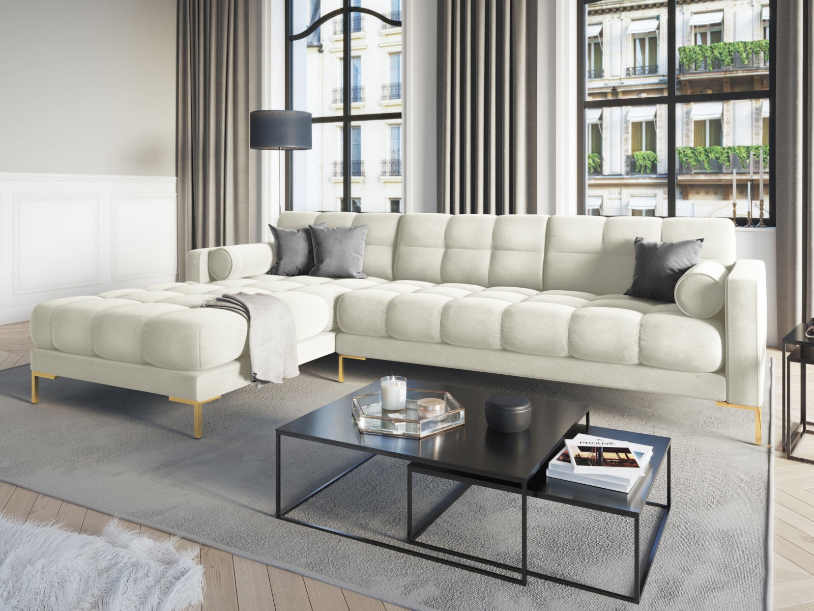 Ъглов диван Calelbe 104 (Malia Сметана)