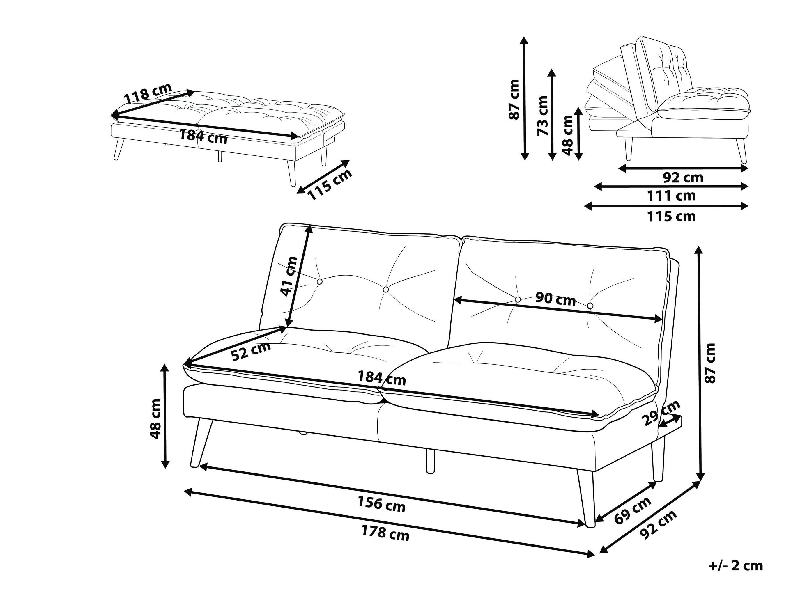 Разтегателен диван Berwyn 3285 (Сив + Ярък дърво)