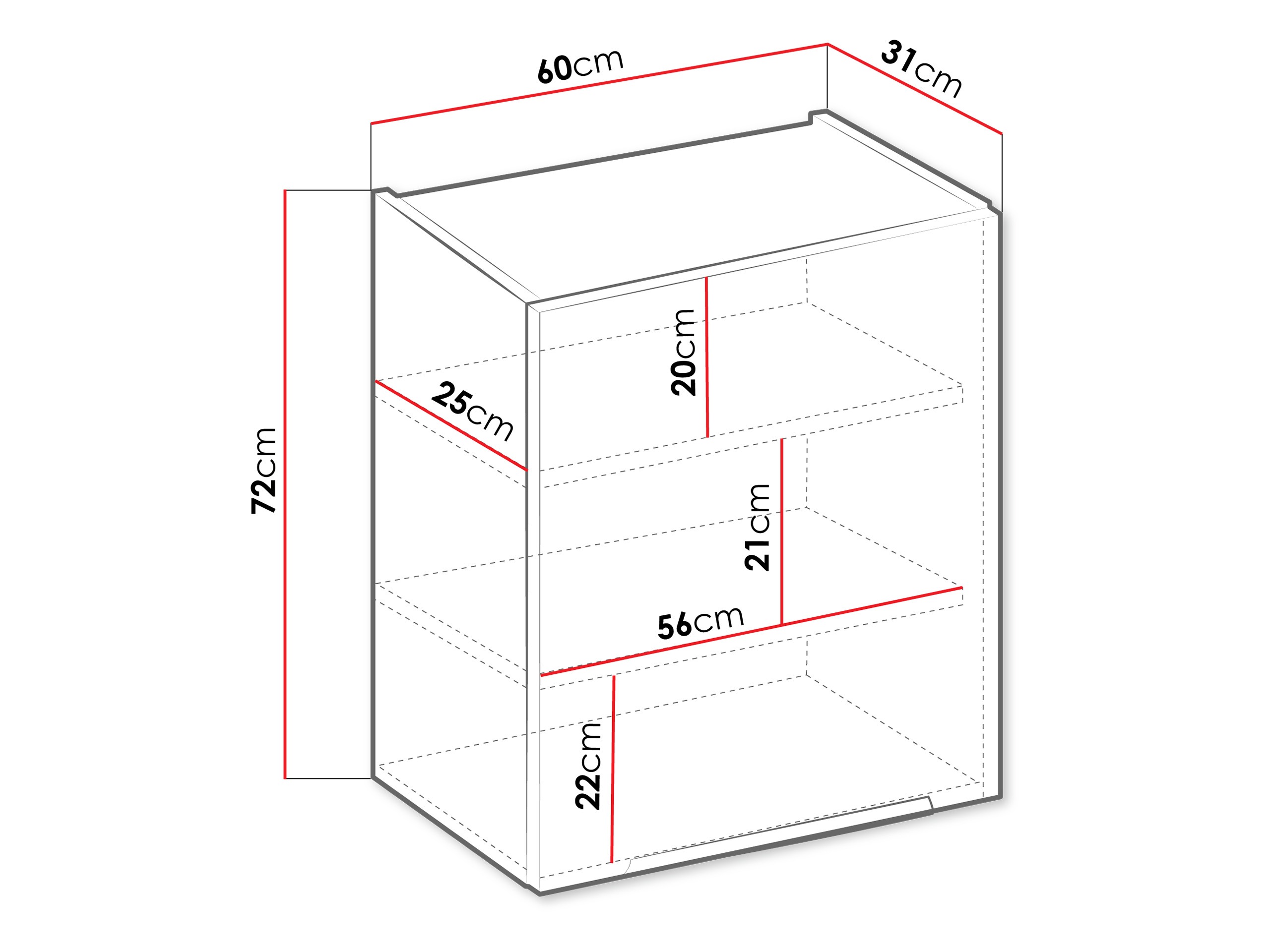 Модулен окачен шкаф Sole 136