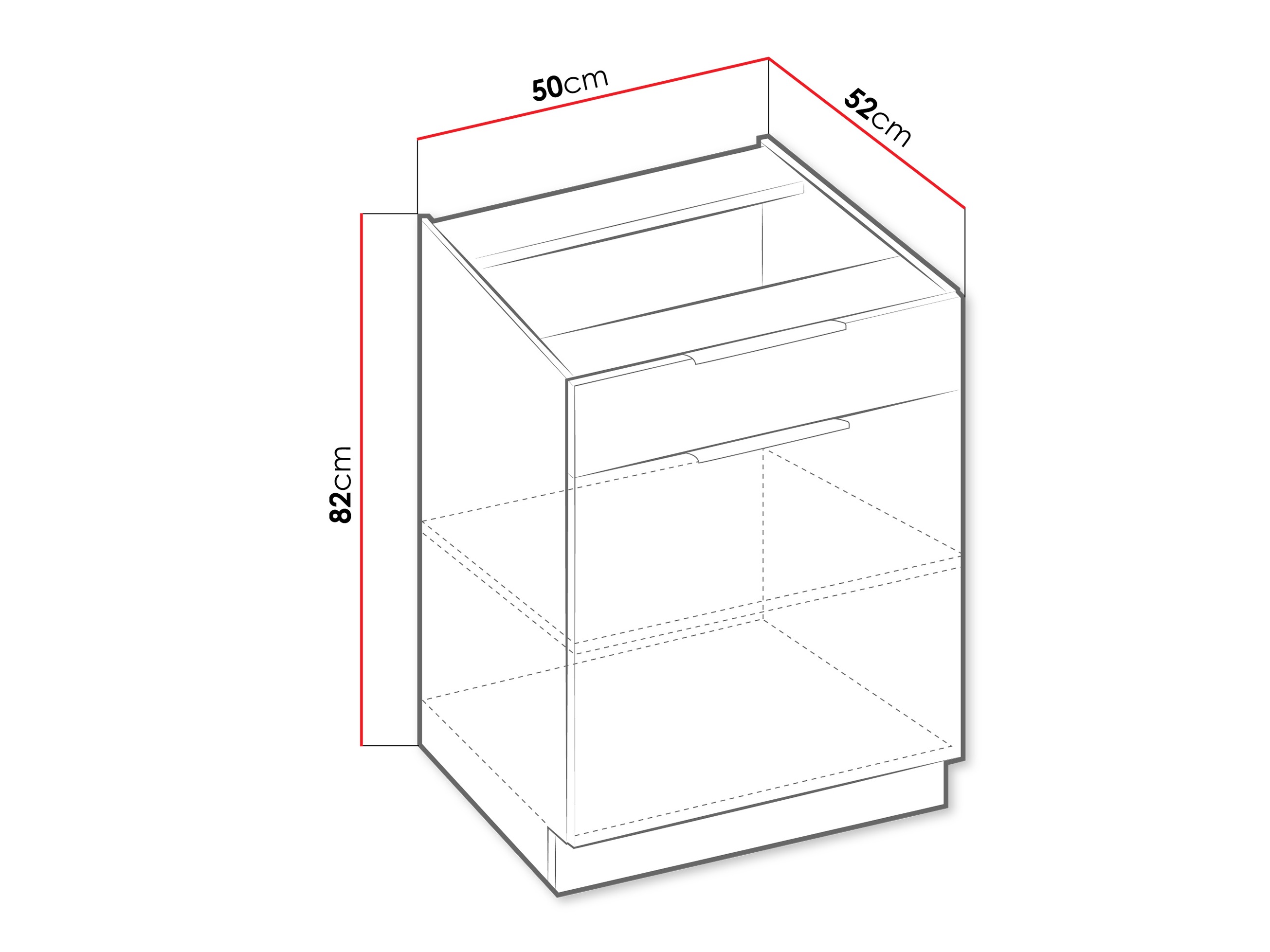 Модулен шкаф с чекмедже и врати Sole 121