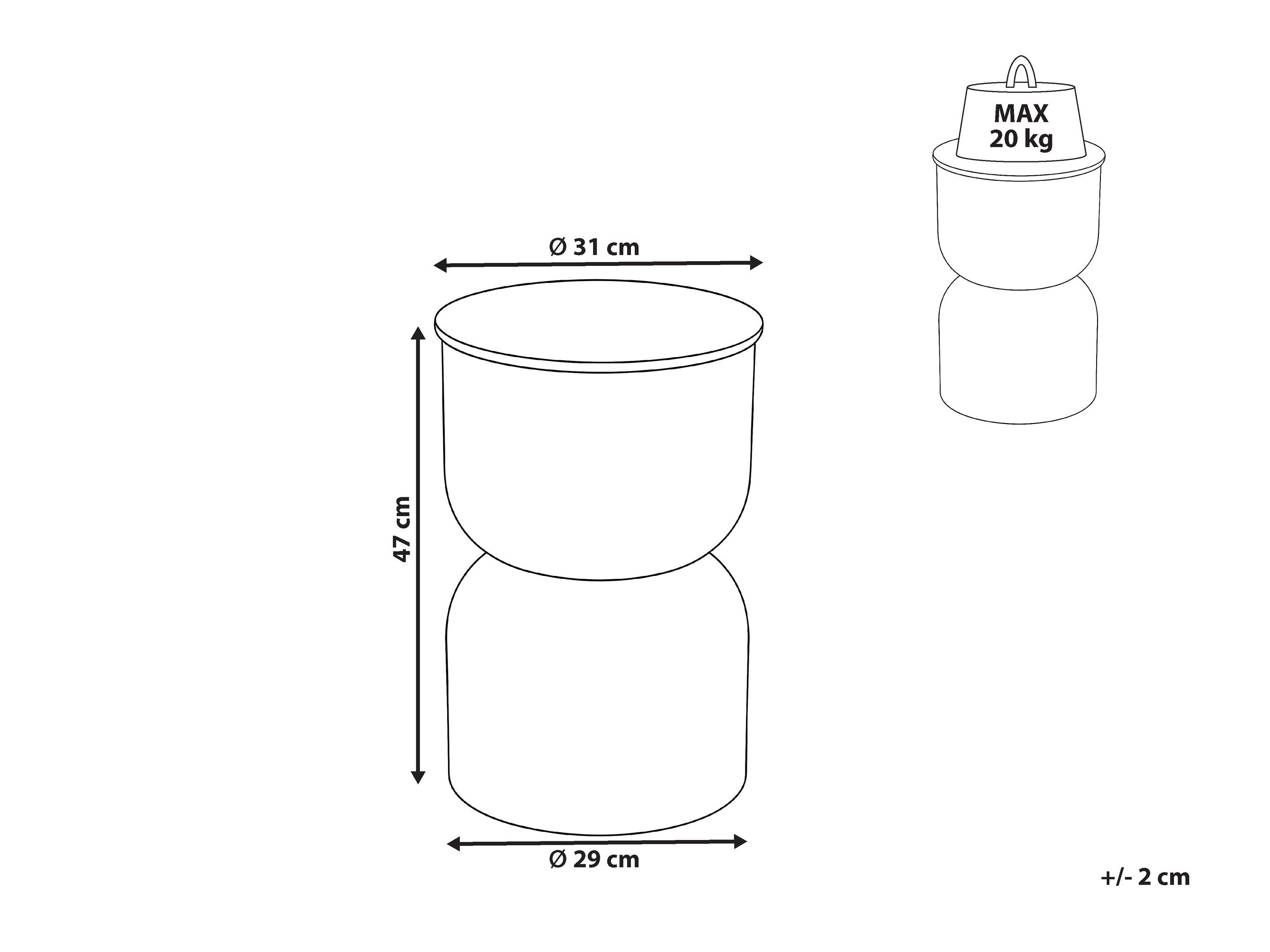 Помощна масичка Berwyn 3291 (Светло бежово)