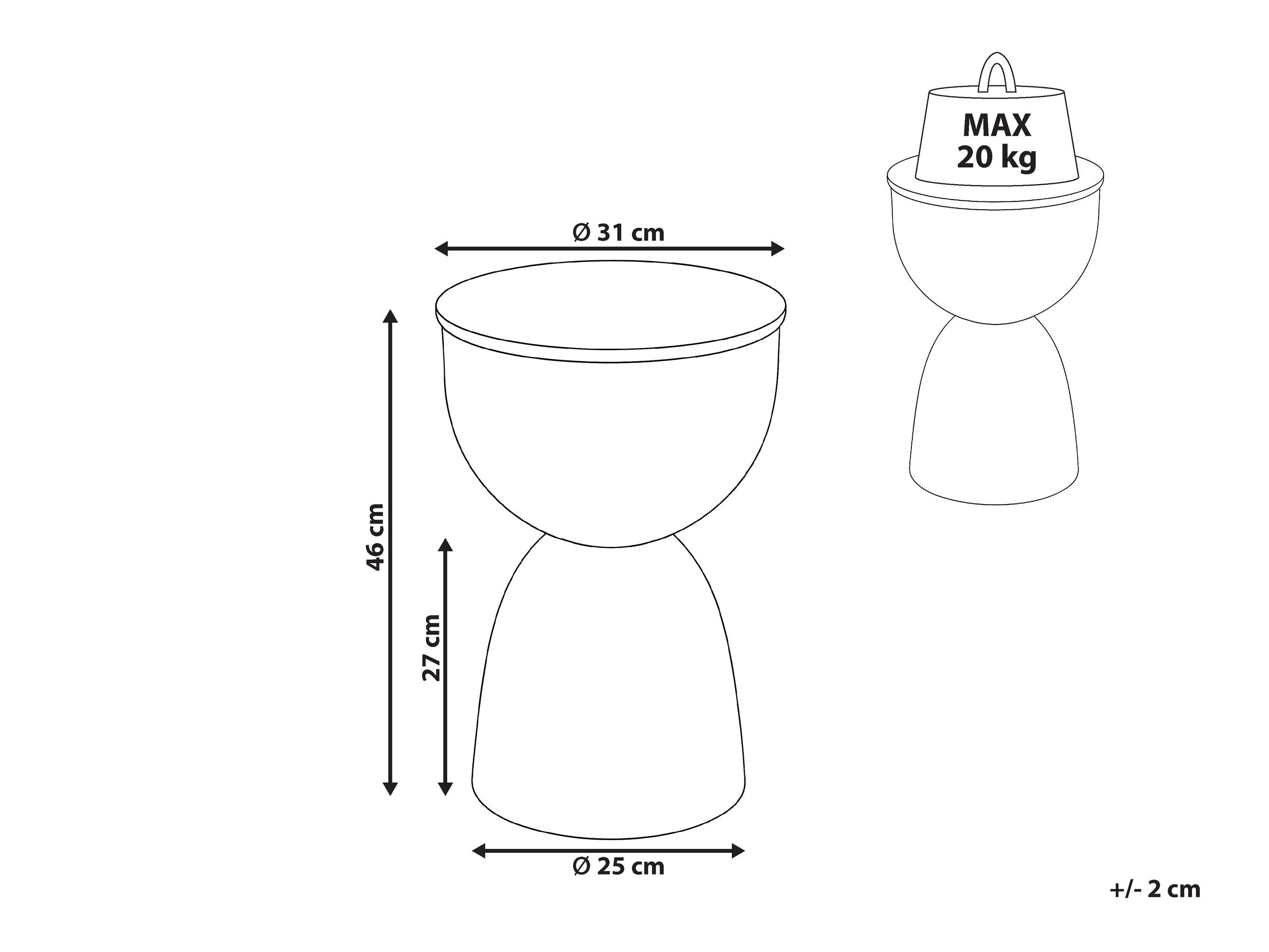 Помощна масичка Berwyn 3292 (Черен)