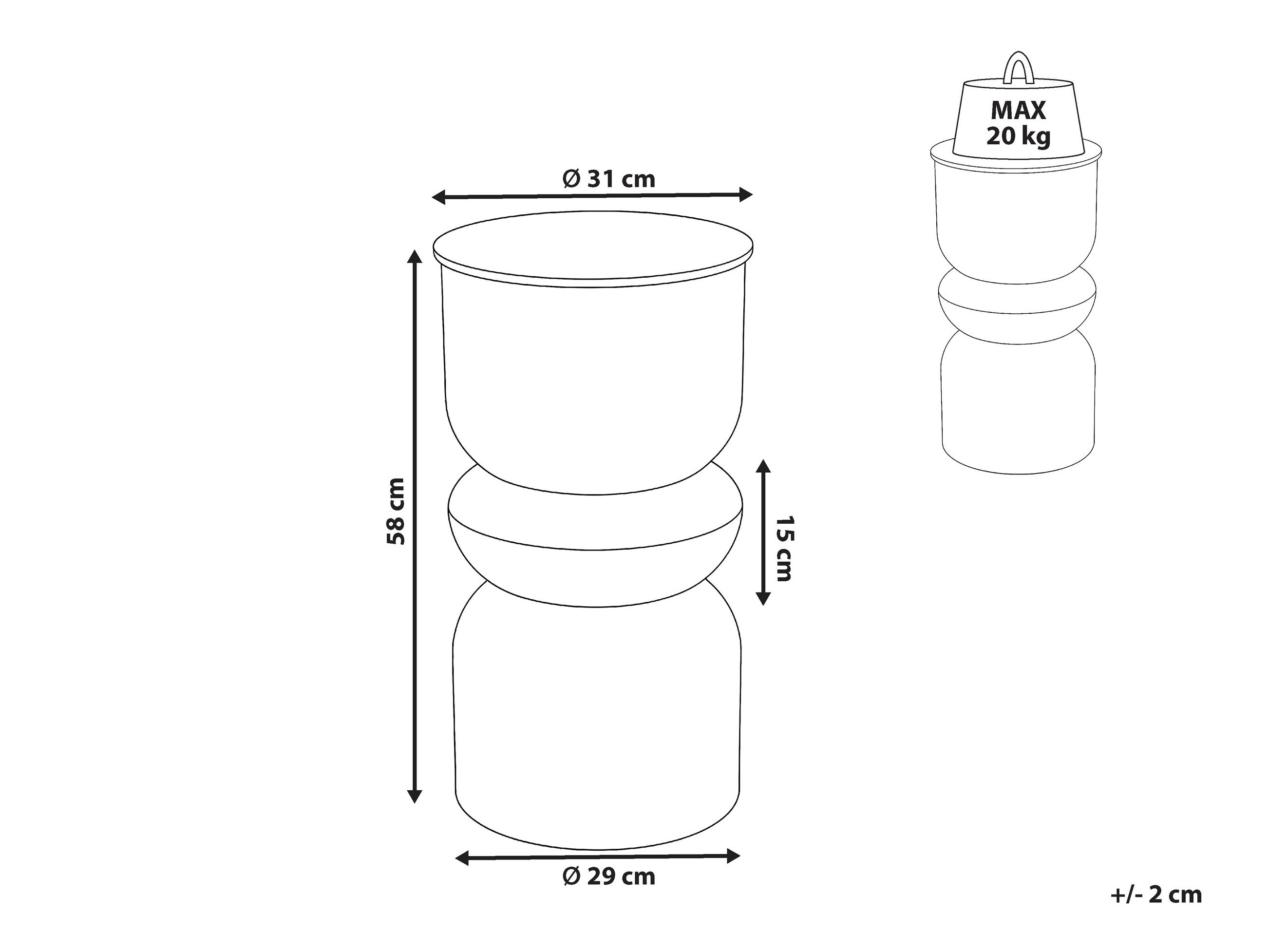 Помощна масичка Berwyn 3293 (Светло маслиново дърво)