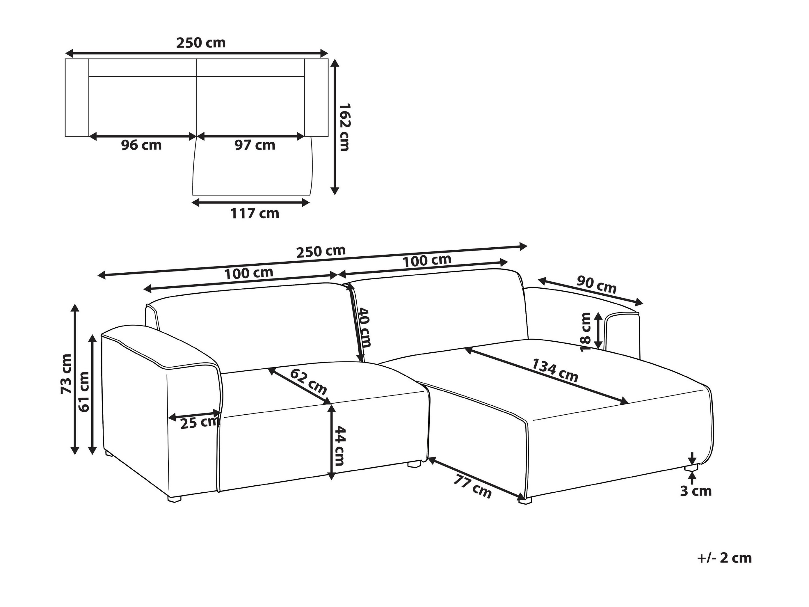 Ъглов диван Berwyn 3289