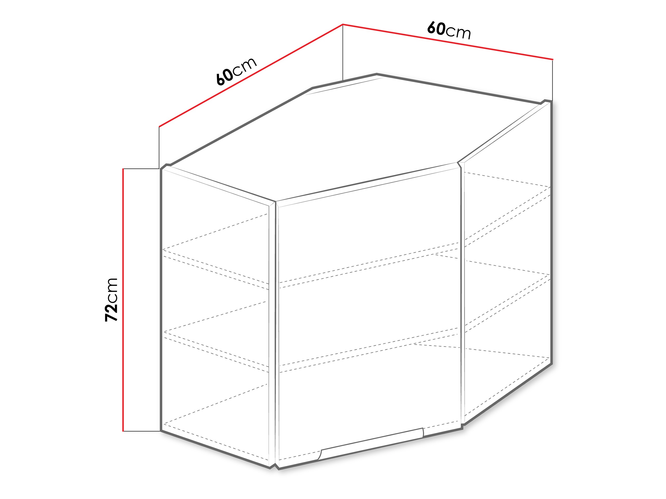 Модулен окачен ъглов шкаф Sole 142