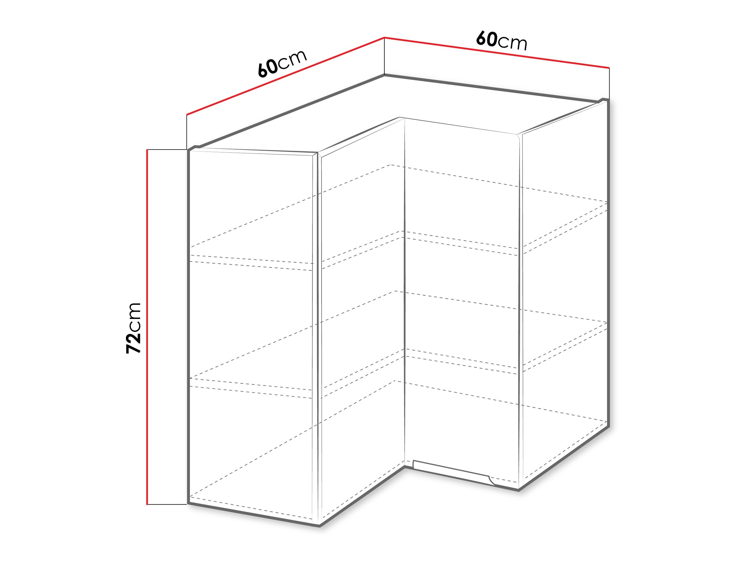 Модулен окачен ъглов шкаф Sole 143