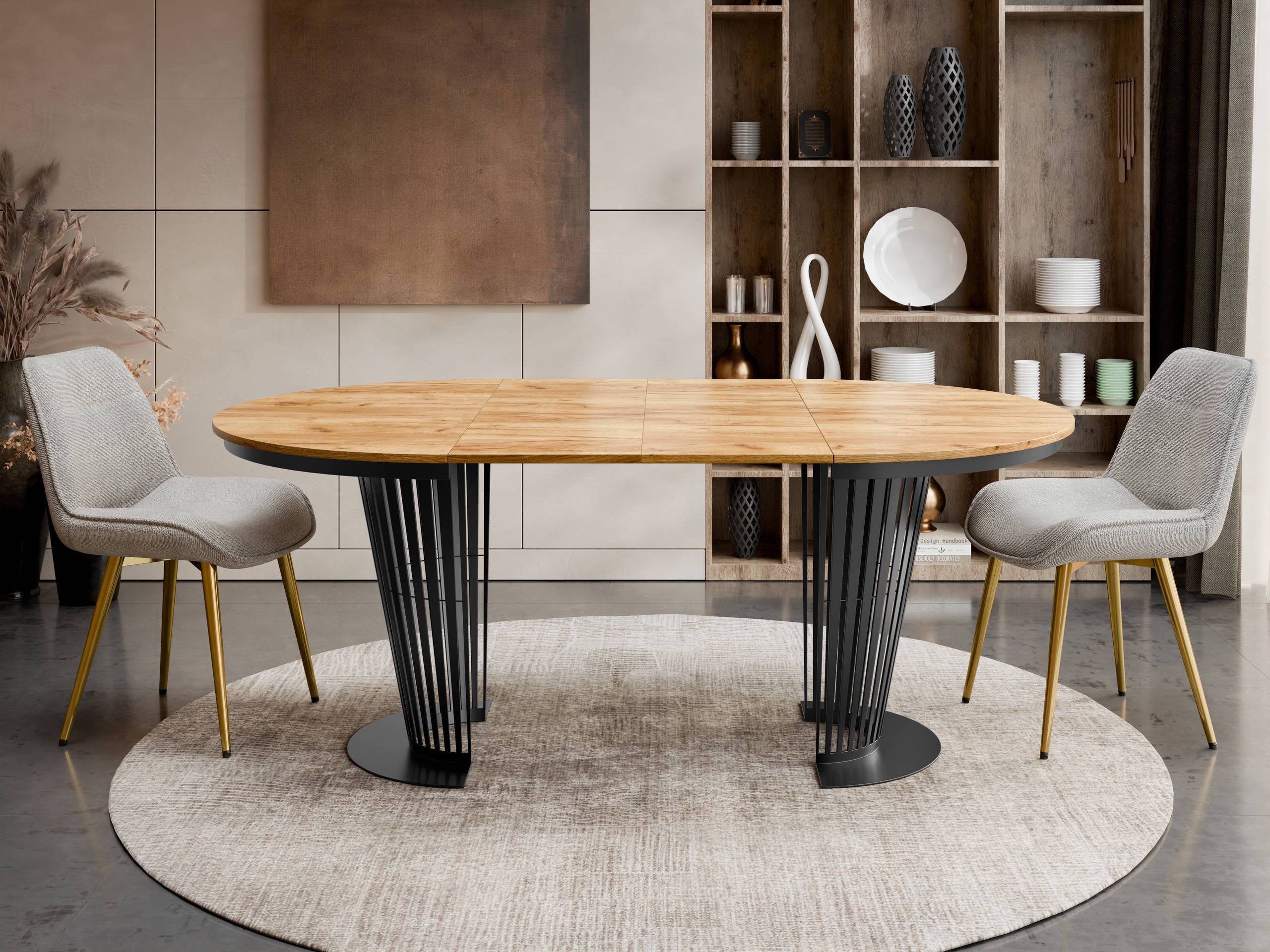 Маса Oswego 179 (Черен + Craft дъб)