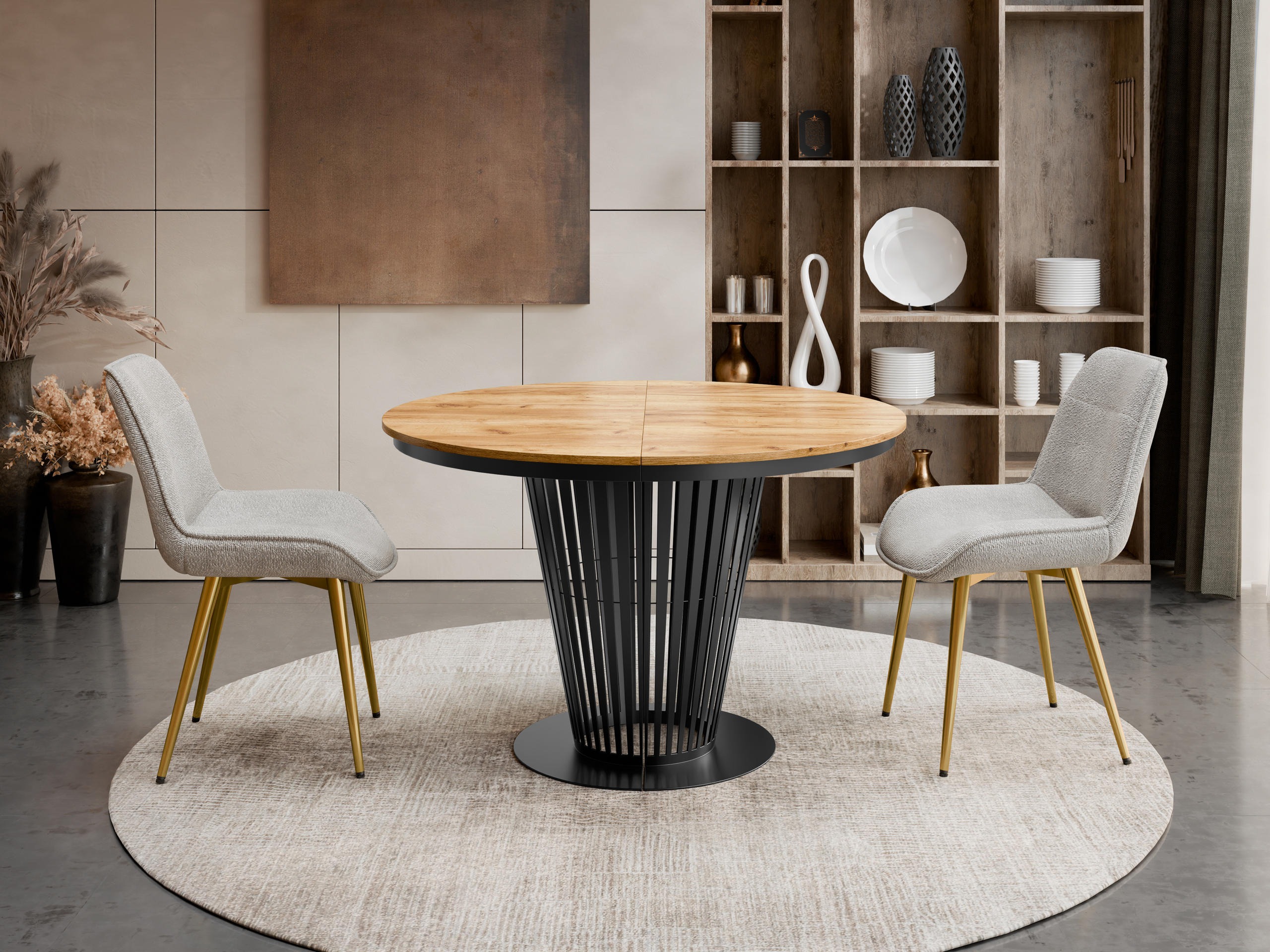 Маса Oswego 181 (Черен + Craft дъб)