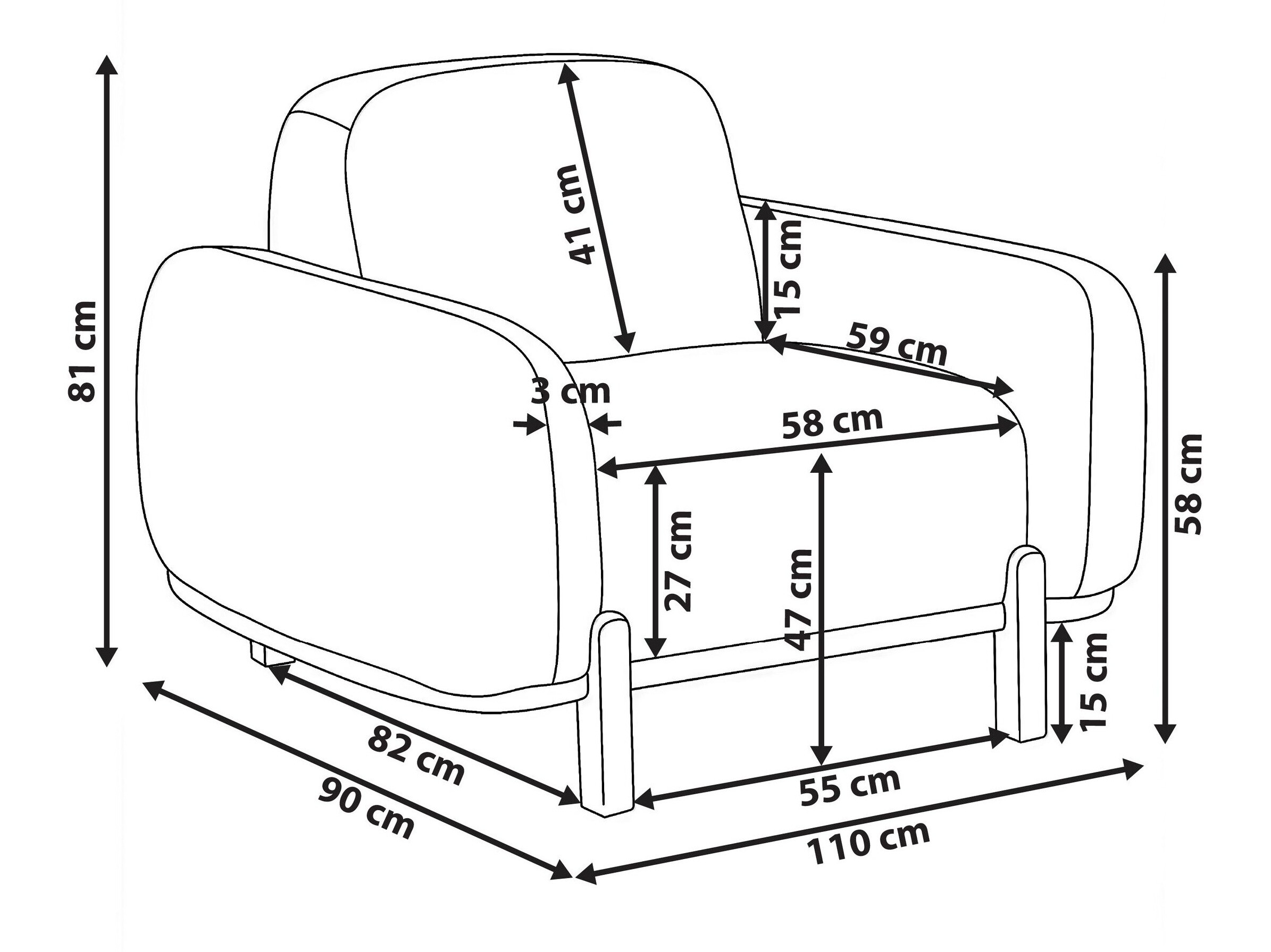 Фотьойл Berwyn 3305 (Бял)