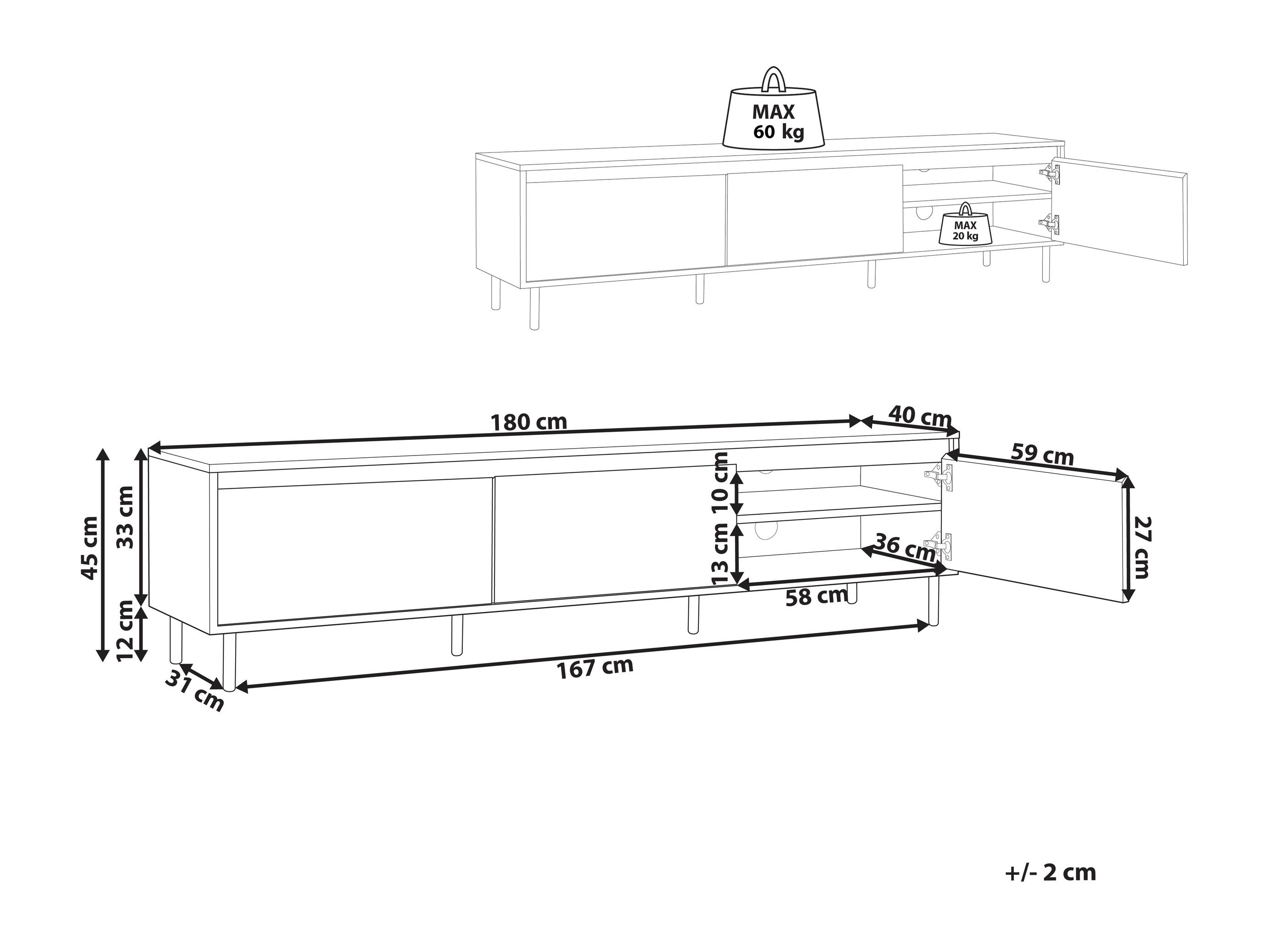 ТВ шкаф Berwyn 3310 (Тъмно дърво)