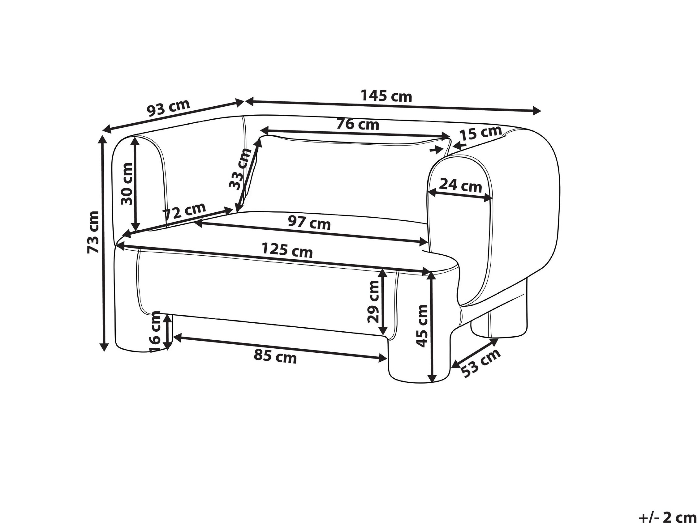 Диван Cavsali 100 (Кафяв)