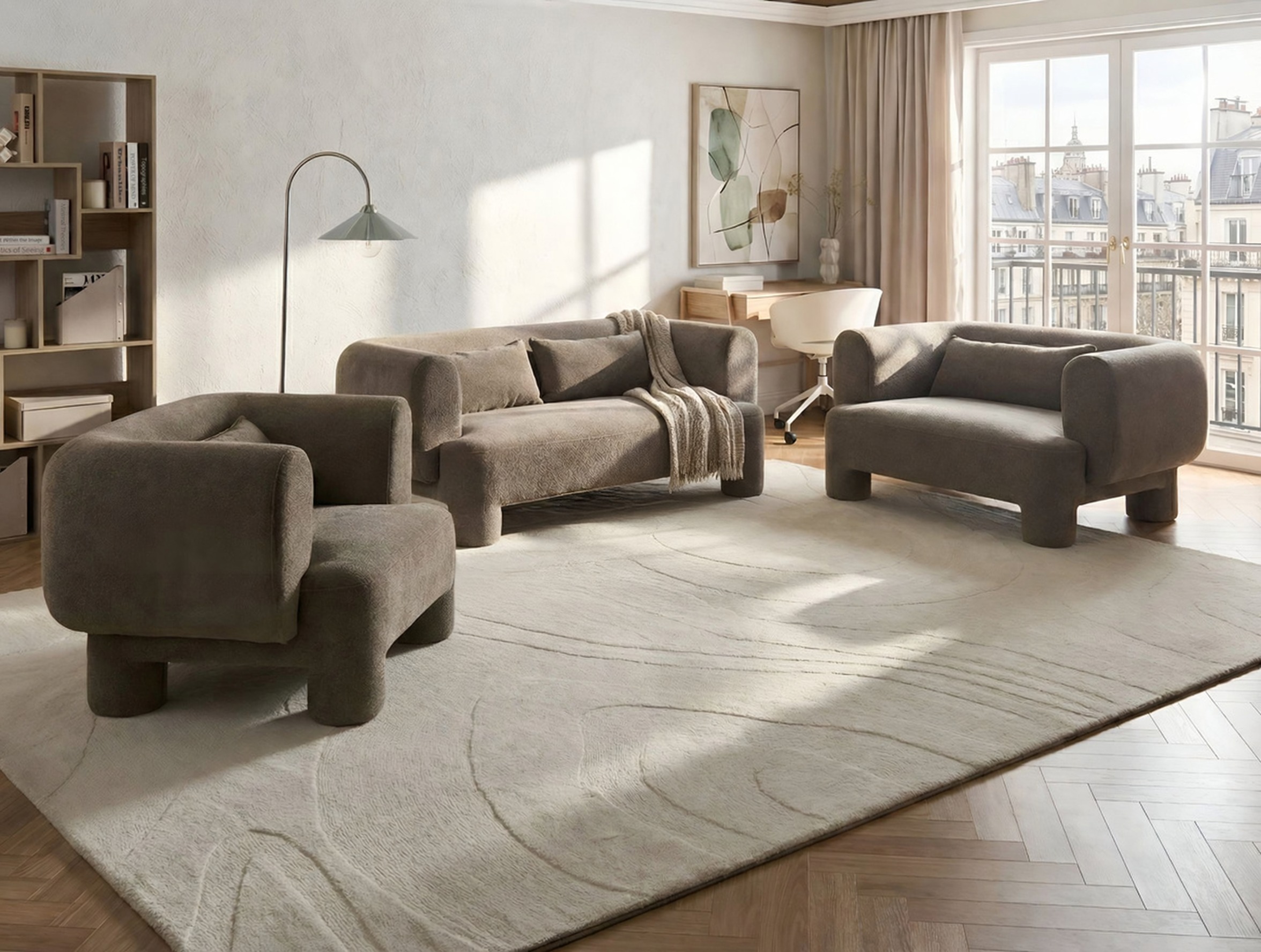 Комплект мека мебел Cavsali 104 (Кафяв)