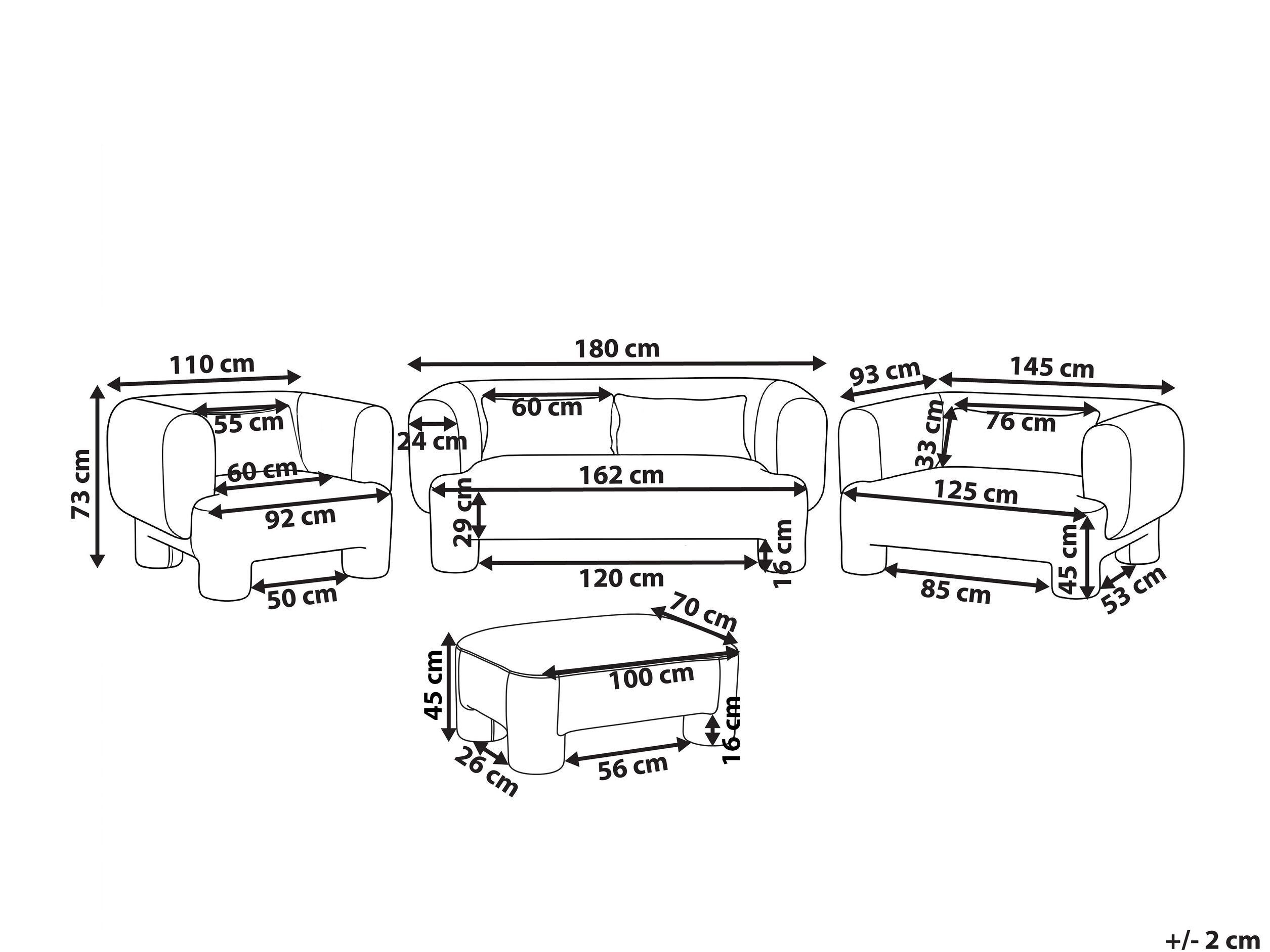 Комплект мека мебел Cavsali 105 (Бял)