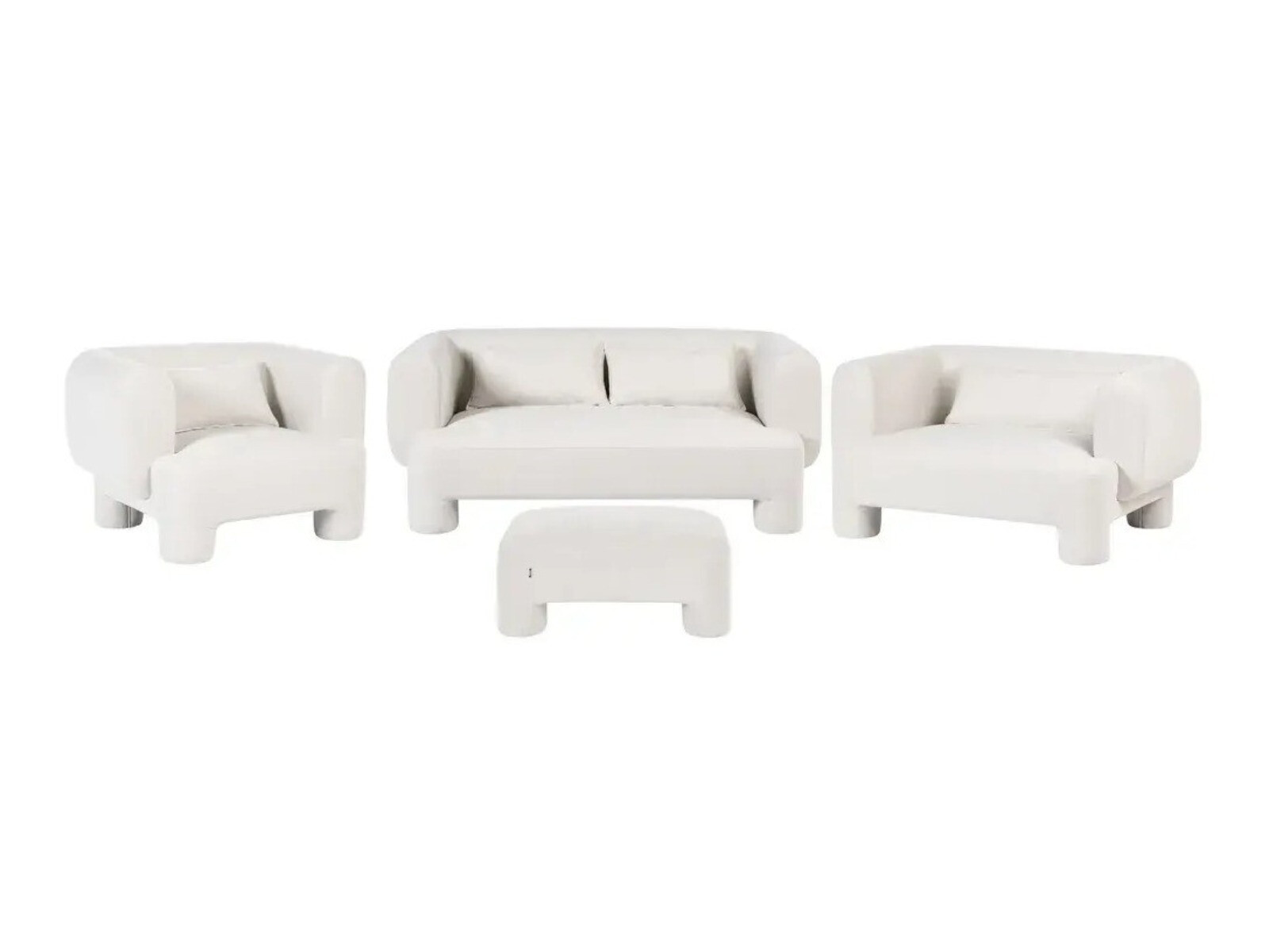 Комплект мека мебел Cavsali 105 (Бял)