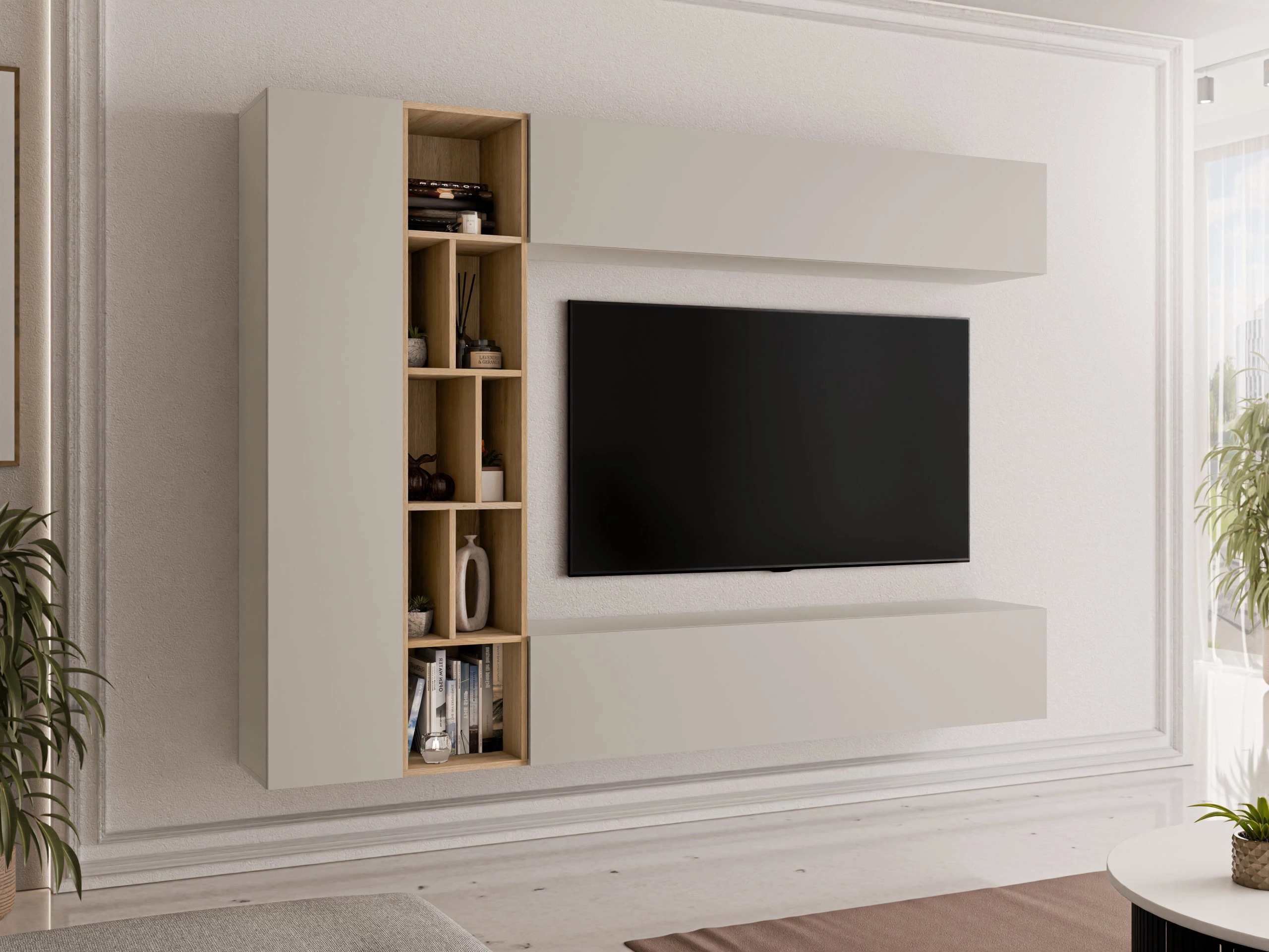 Комплект за хол Comfivo Natura (Кашмир + Artisan дъб)