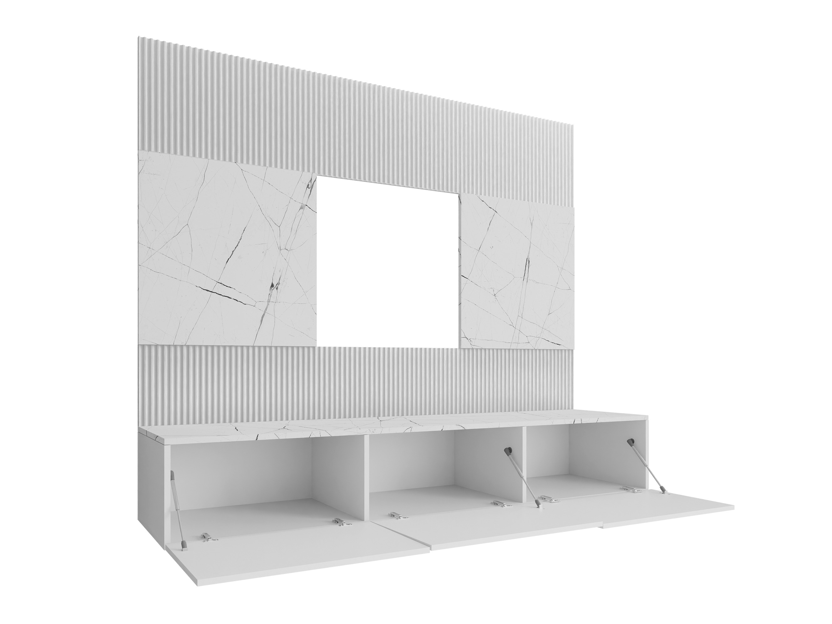 Комплект за хол Comfivo Salix I (Черен + Черен мрамор)