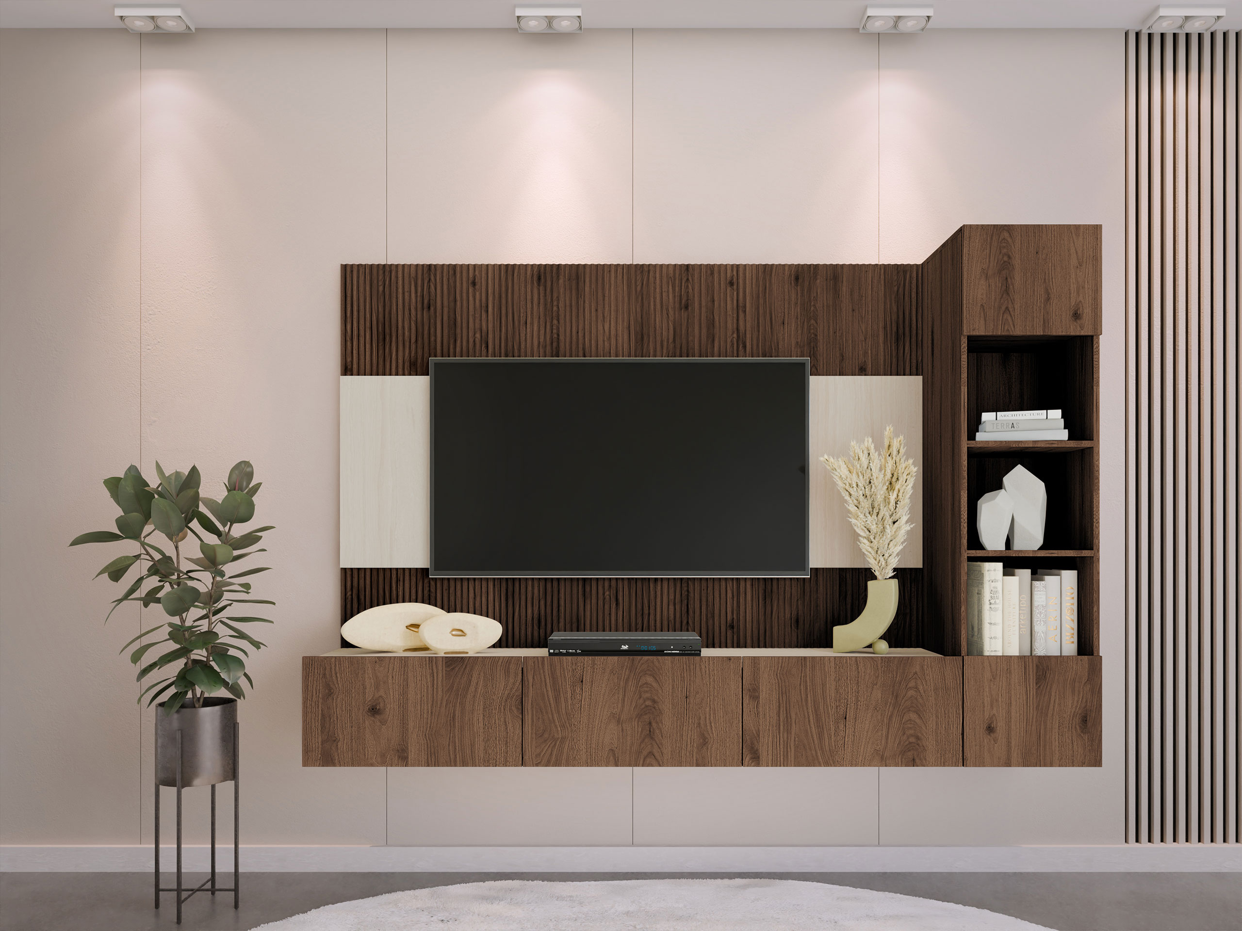 Комплект за хол Comfivo Salix II (Орех + Светъл traverine)