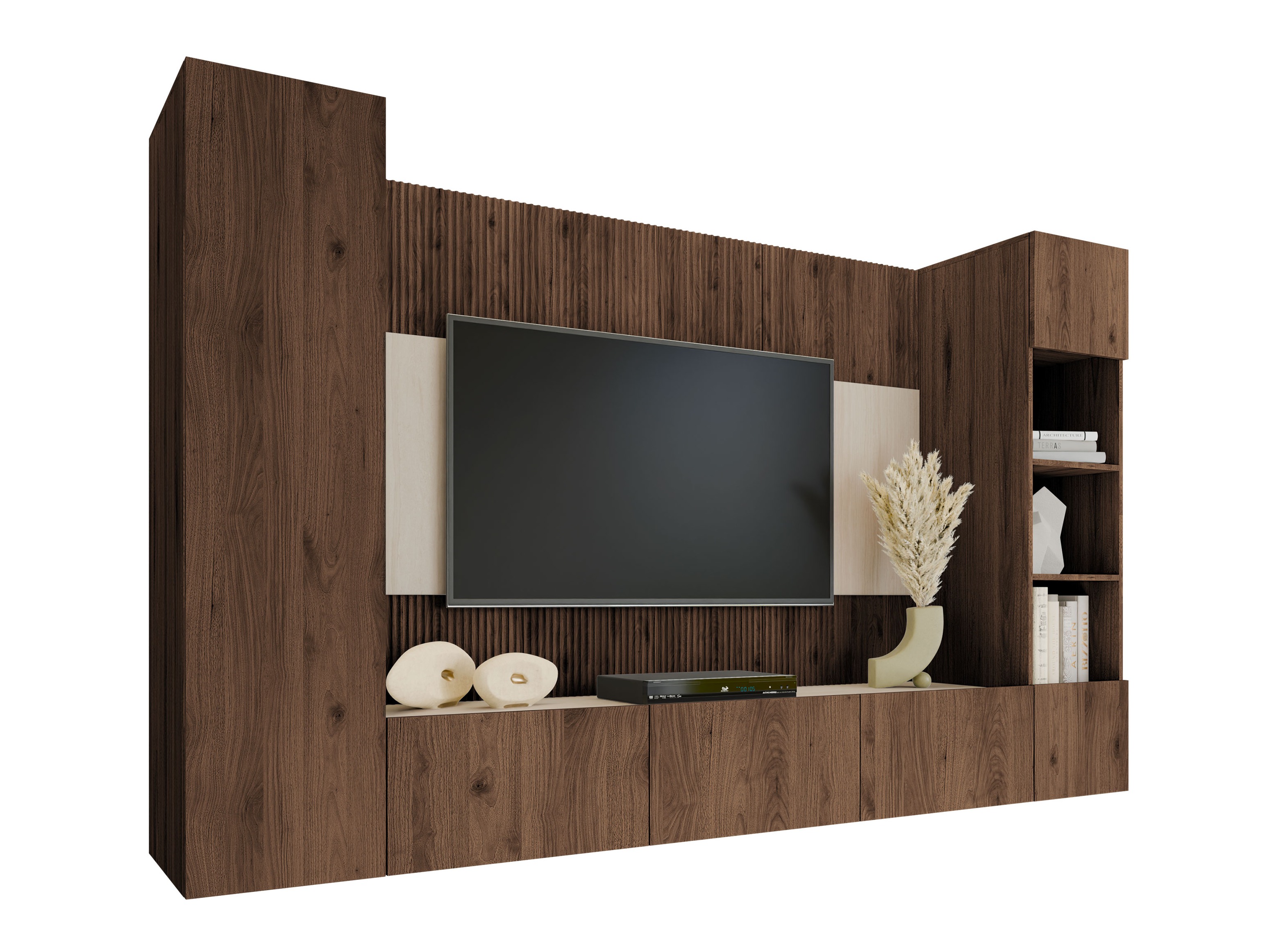 Комплект за хол Comfivo Salix IV (Орех + Лек травертин)