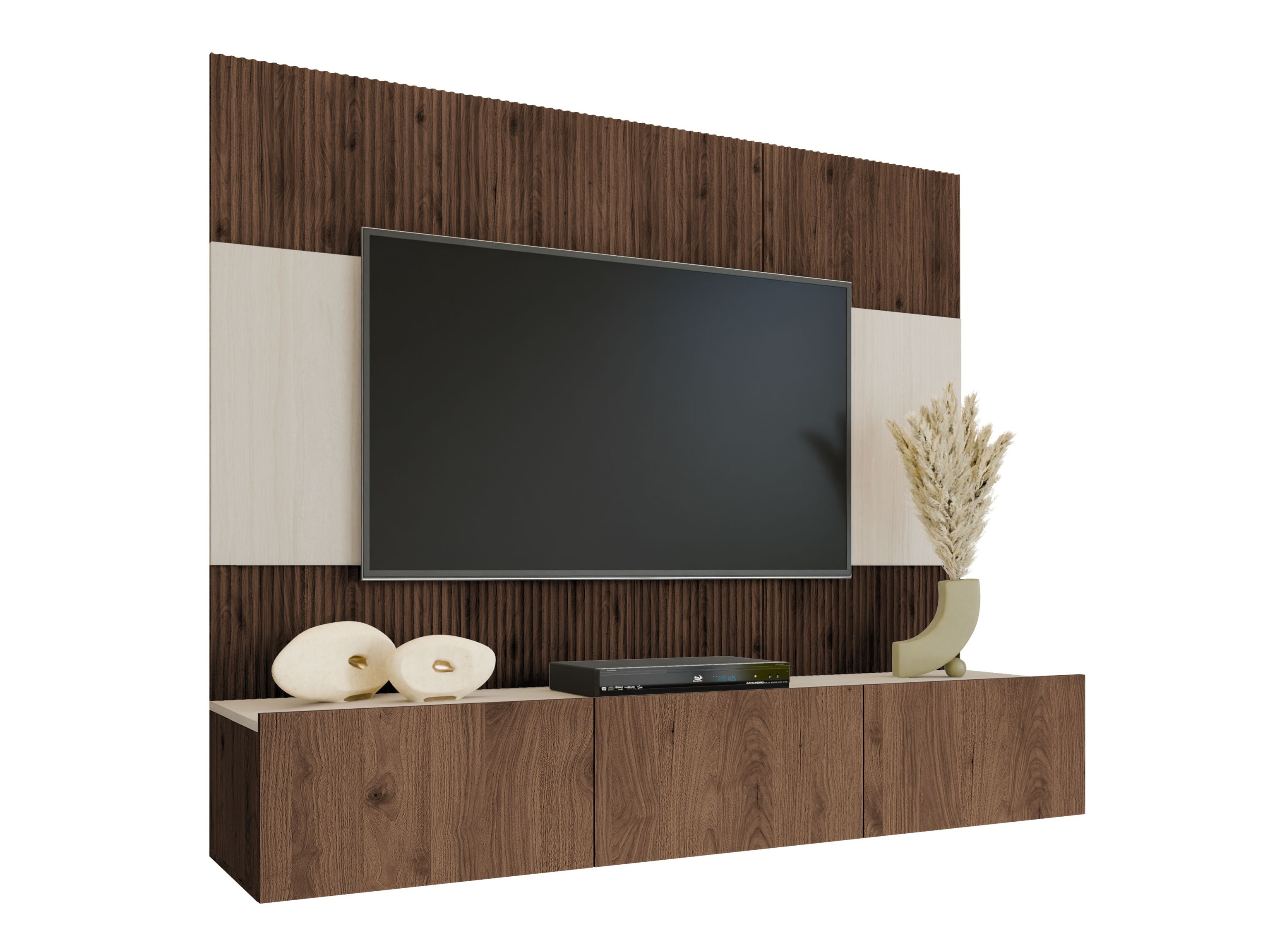 Комплект за хол Comfivo Salix (Орех + Светъл Travertine)