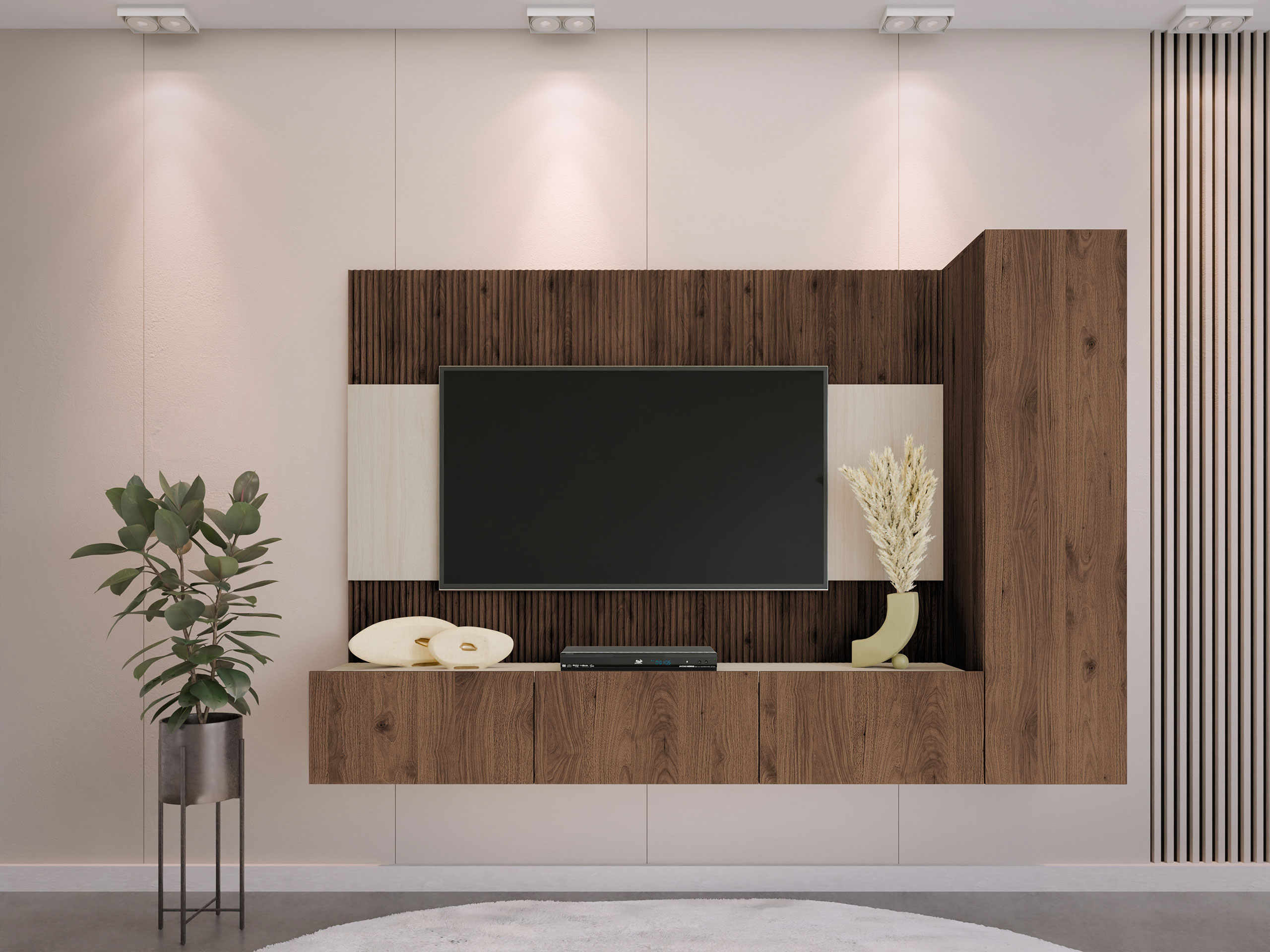 Комплект за хол Comfivo Salix VI (Орех + Лек травертин)
