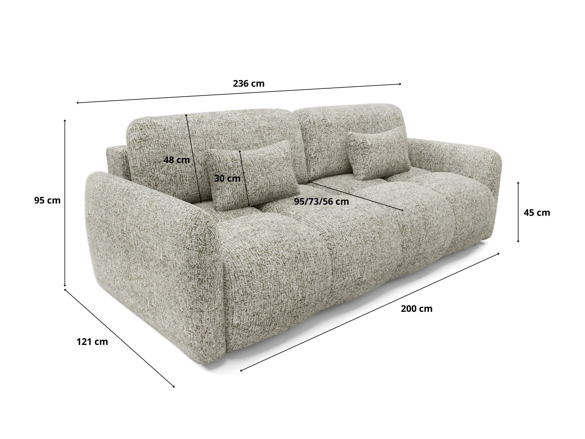 Разтегателен диван Franklin 218 (Bella 15)