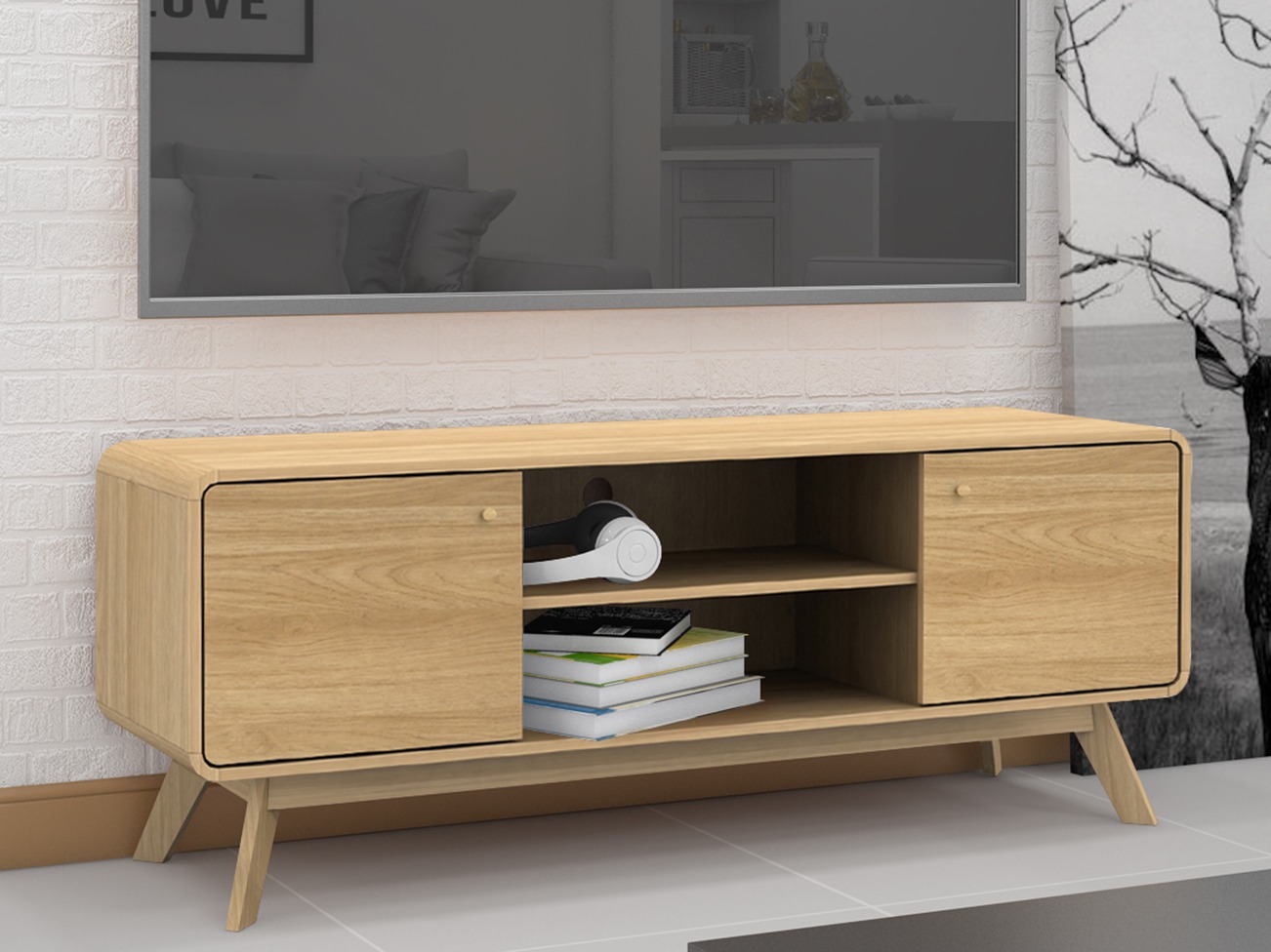 ТВ шкаф Elbtena 107 (Дъб)