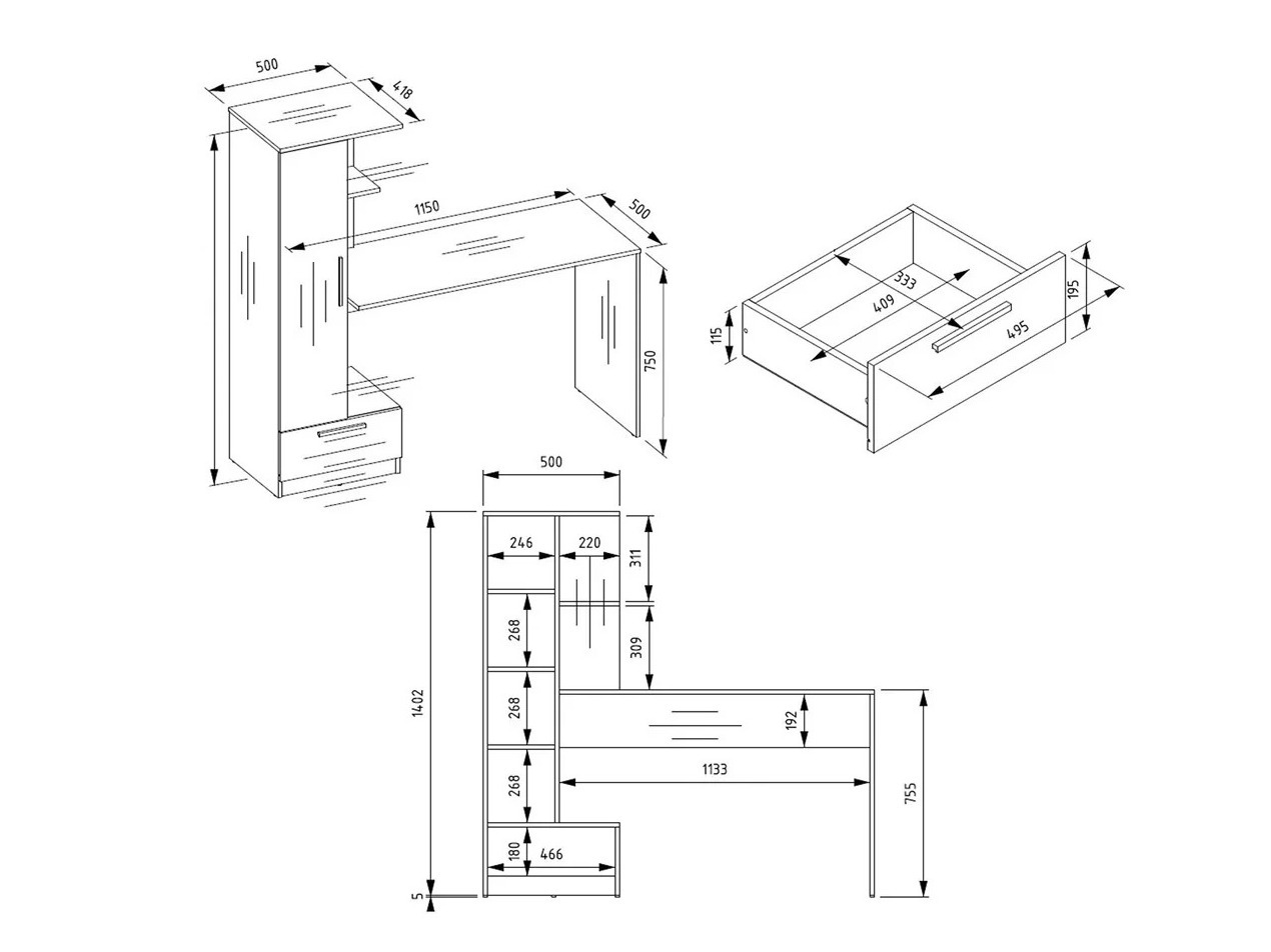 Офис бюро Mandeville 321 (Бял)