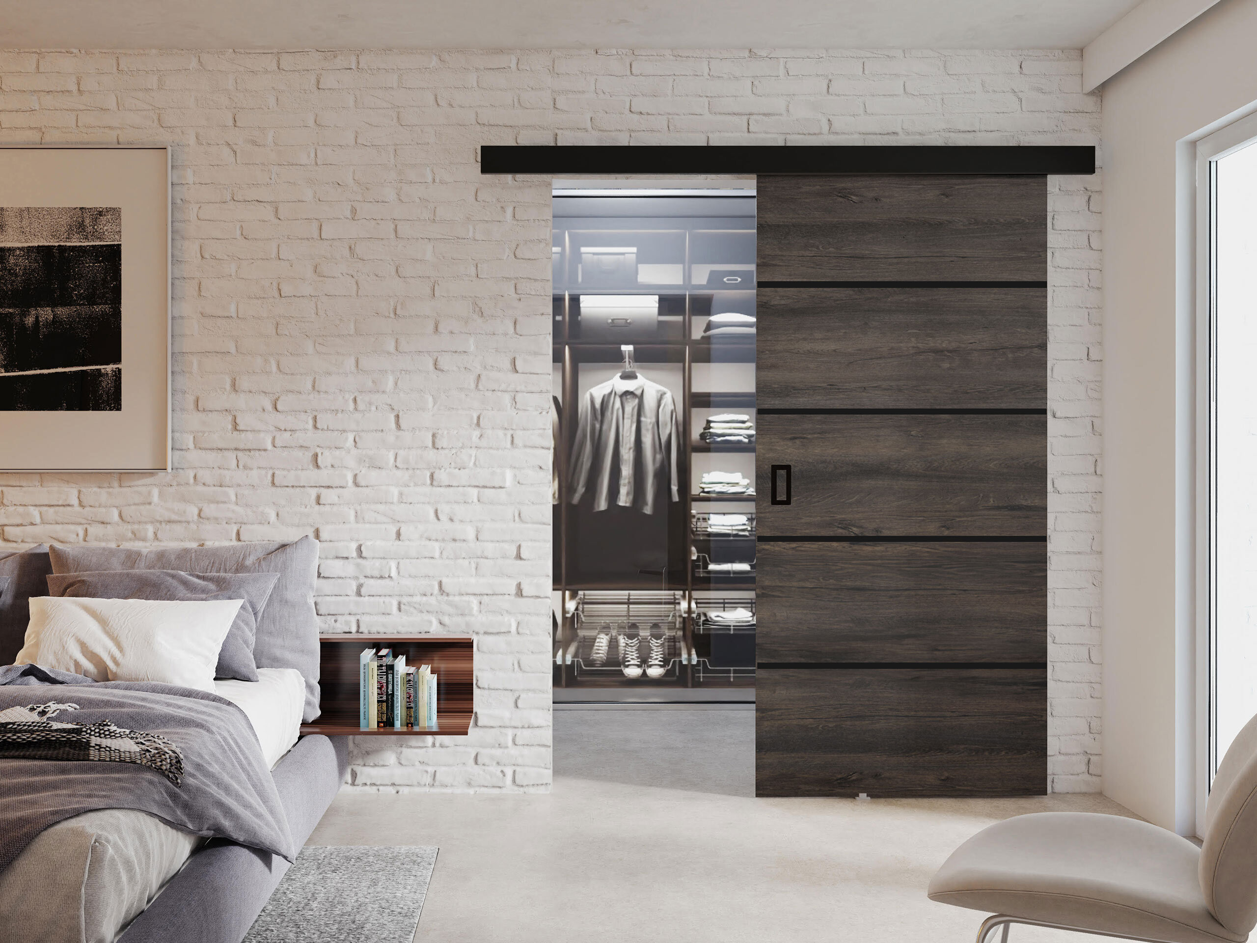 Плъзгаща се врата Dover 171 (Тъмен ясен)