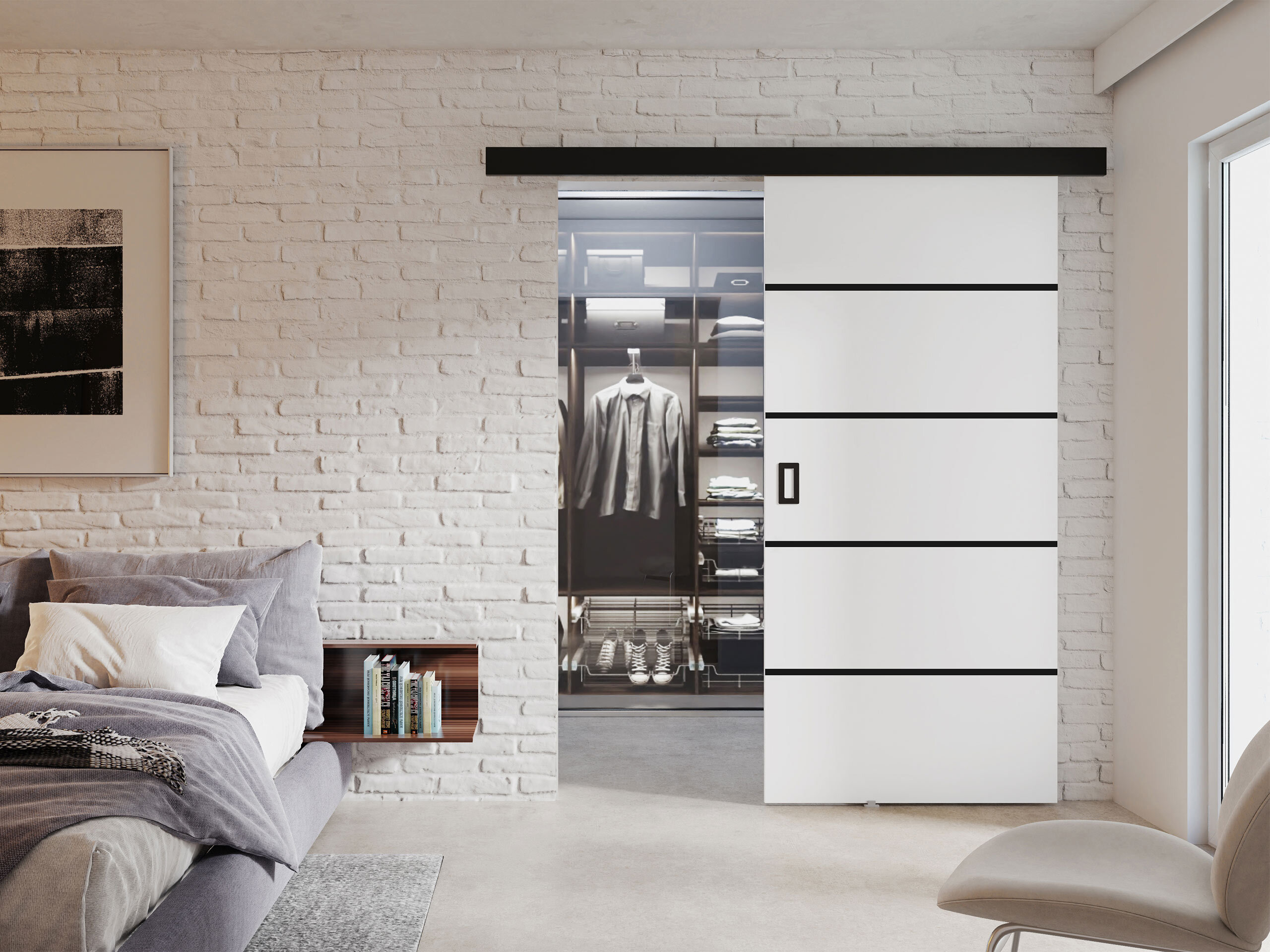 Плъзгаща се врата Dover 173 (Бял)