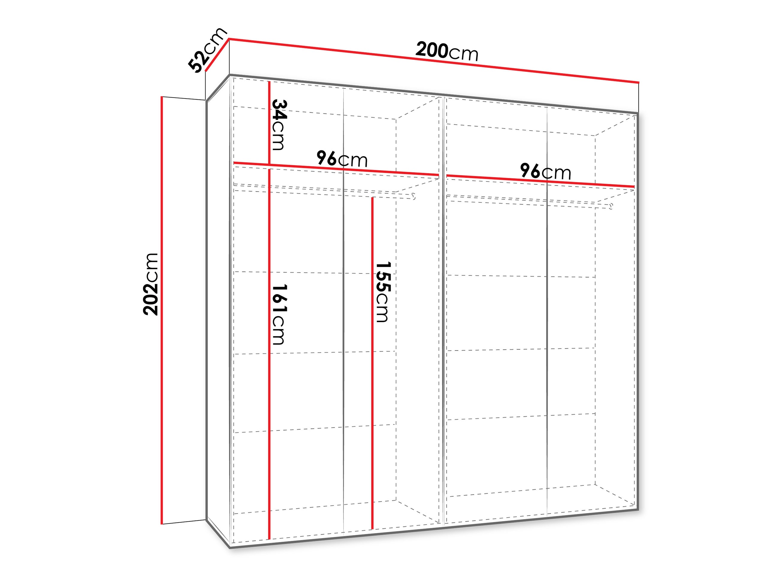 Гардероб Hartford 595 (Бял)
