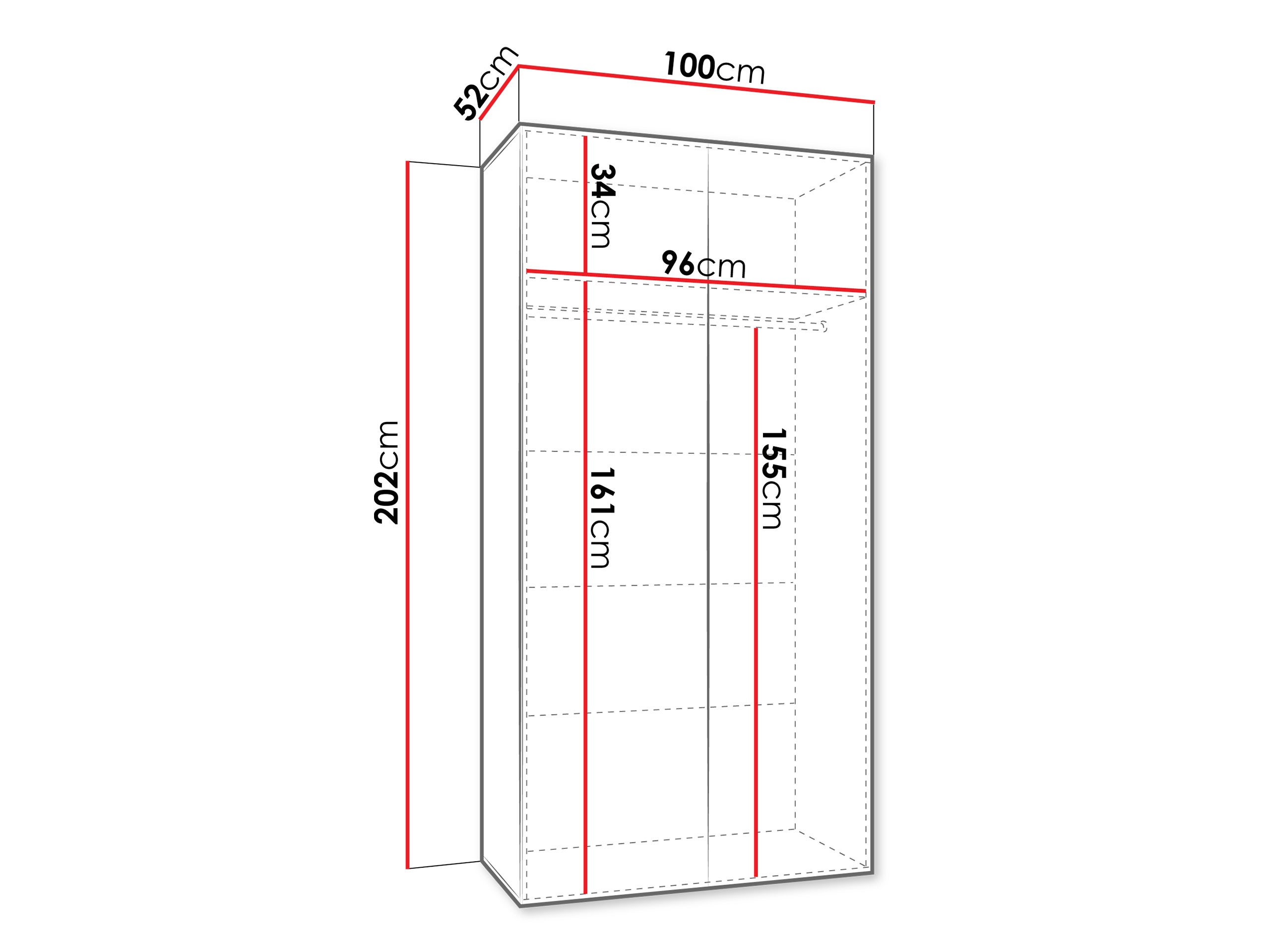 Гардероб Hartford 597 (Черен)