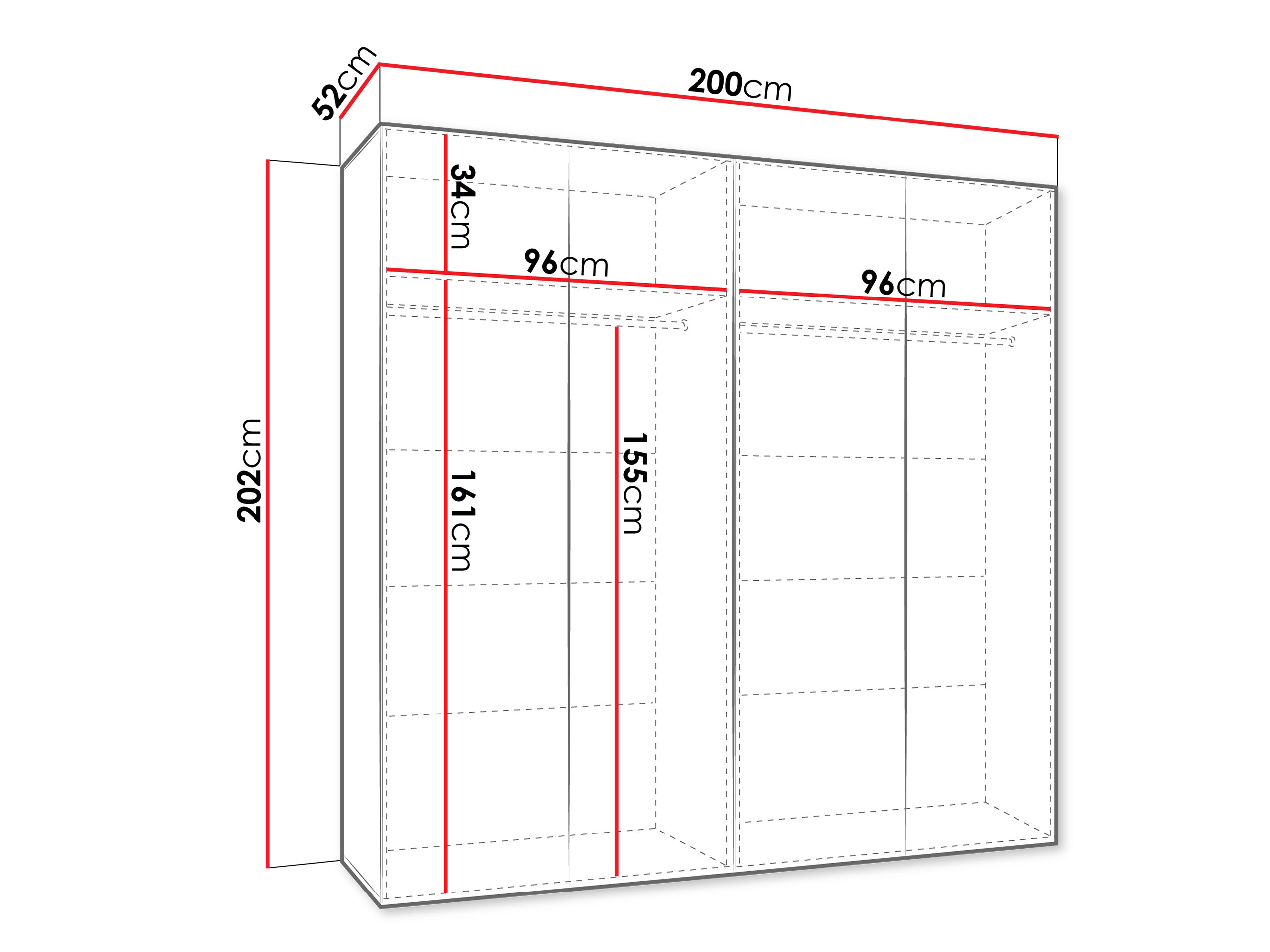 Гардероб Hartford 598 (Бял)