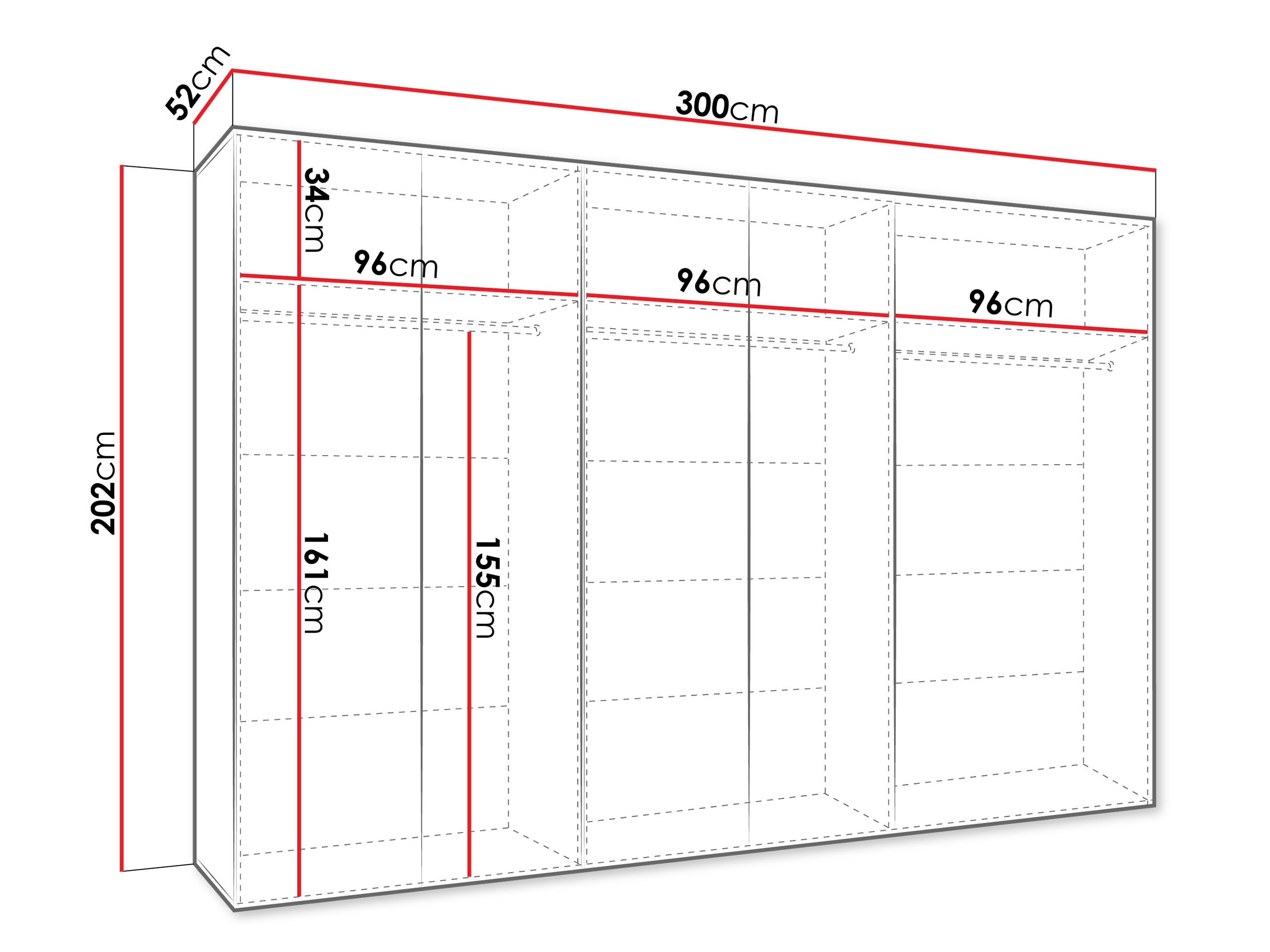 Гардероб Hartford 599 (Черен)