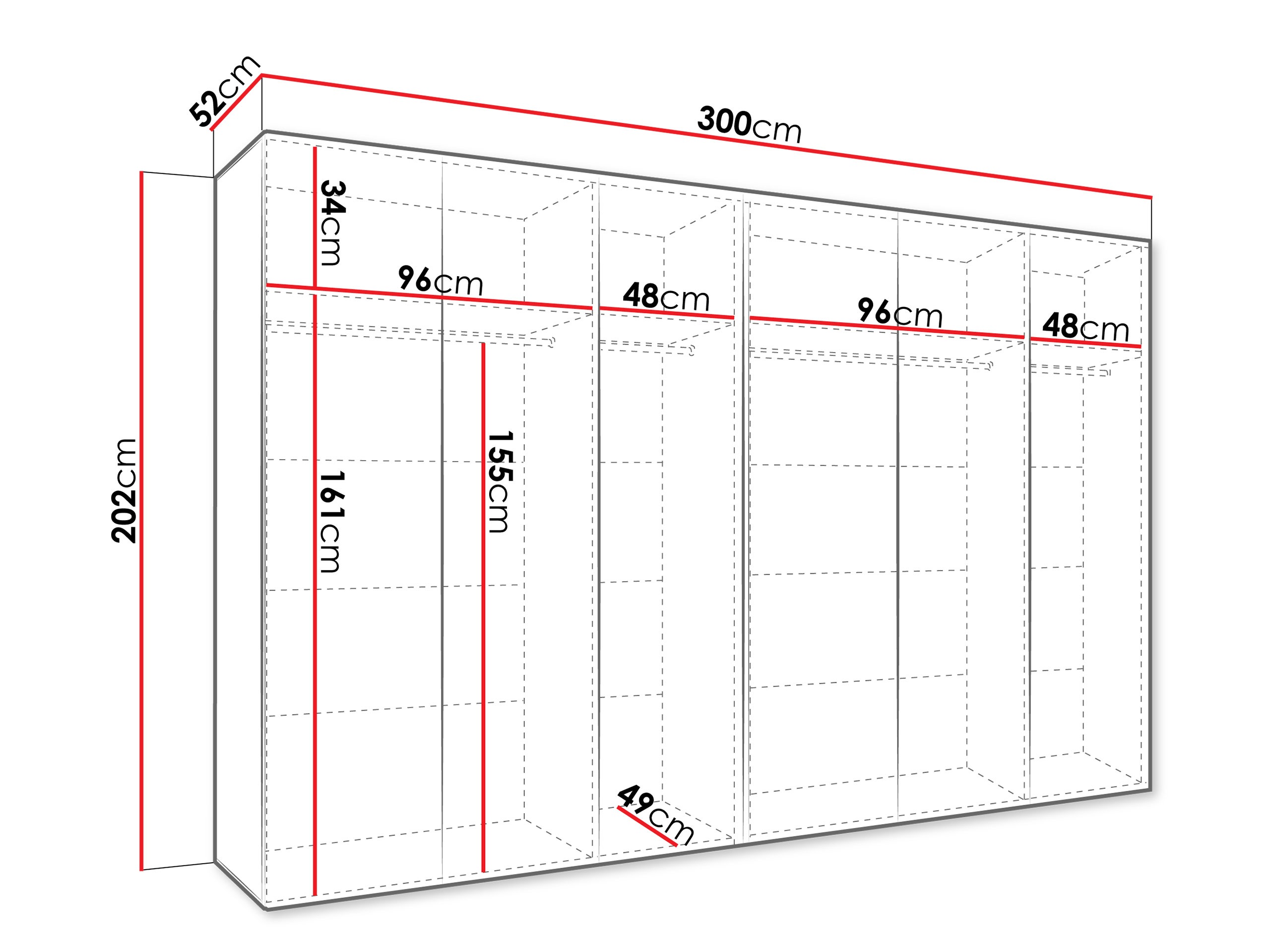 Гардероб Hartford 607 (Бял)