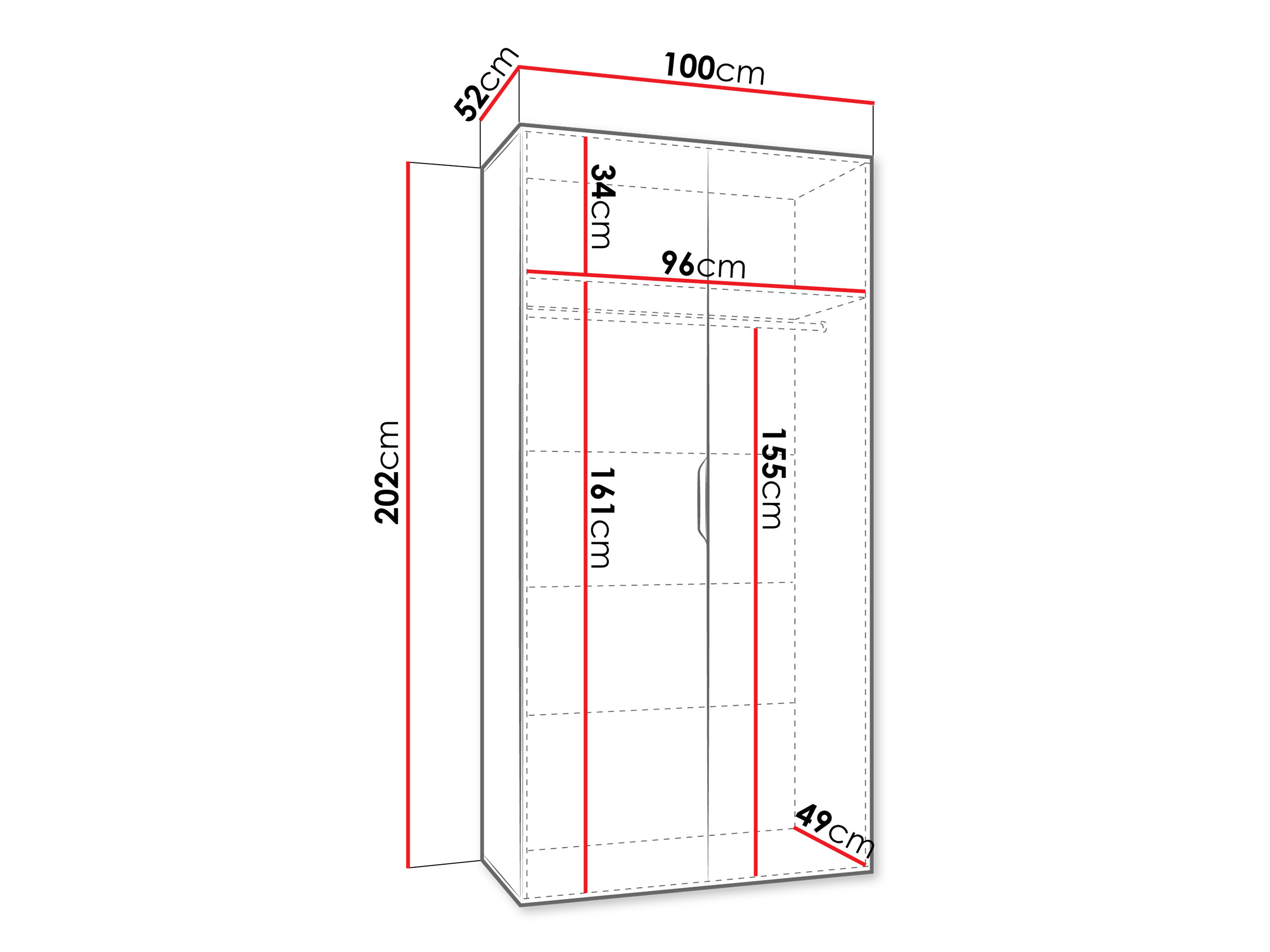 Гардероб Hartford 618 (Черен)