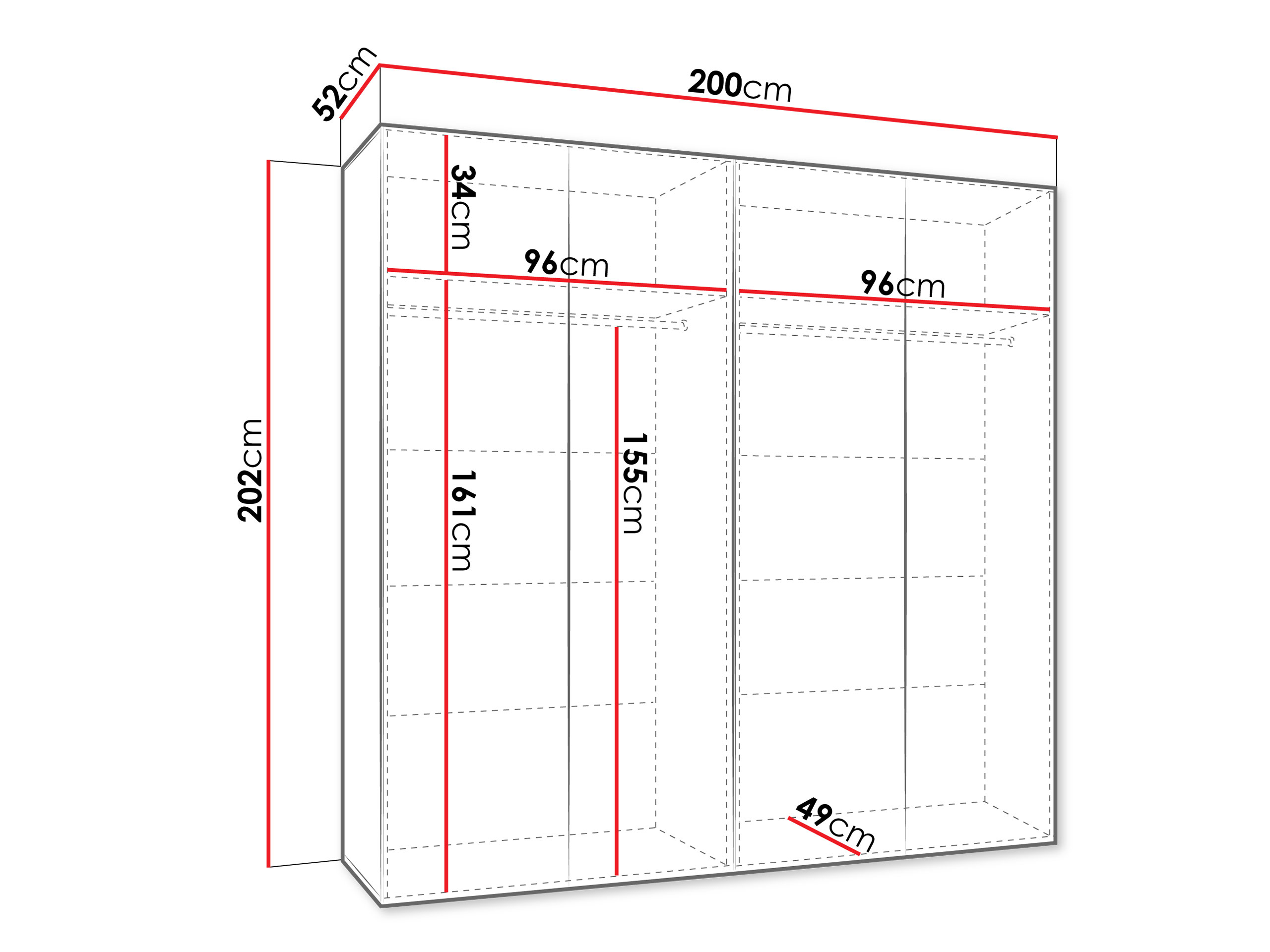 Гардероб Hartford 625 (Бял)