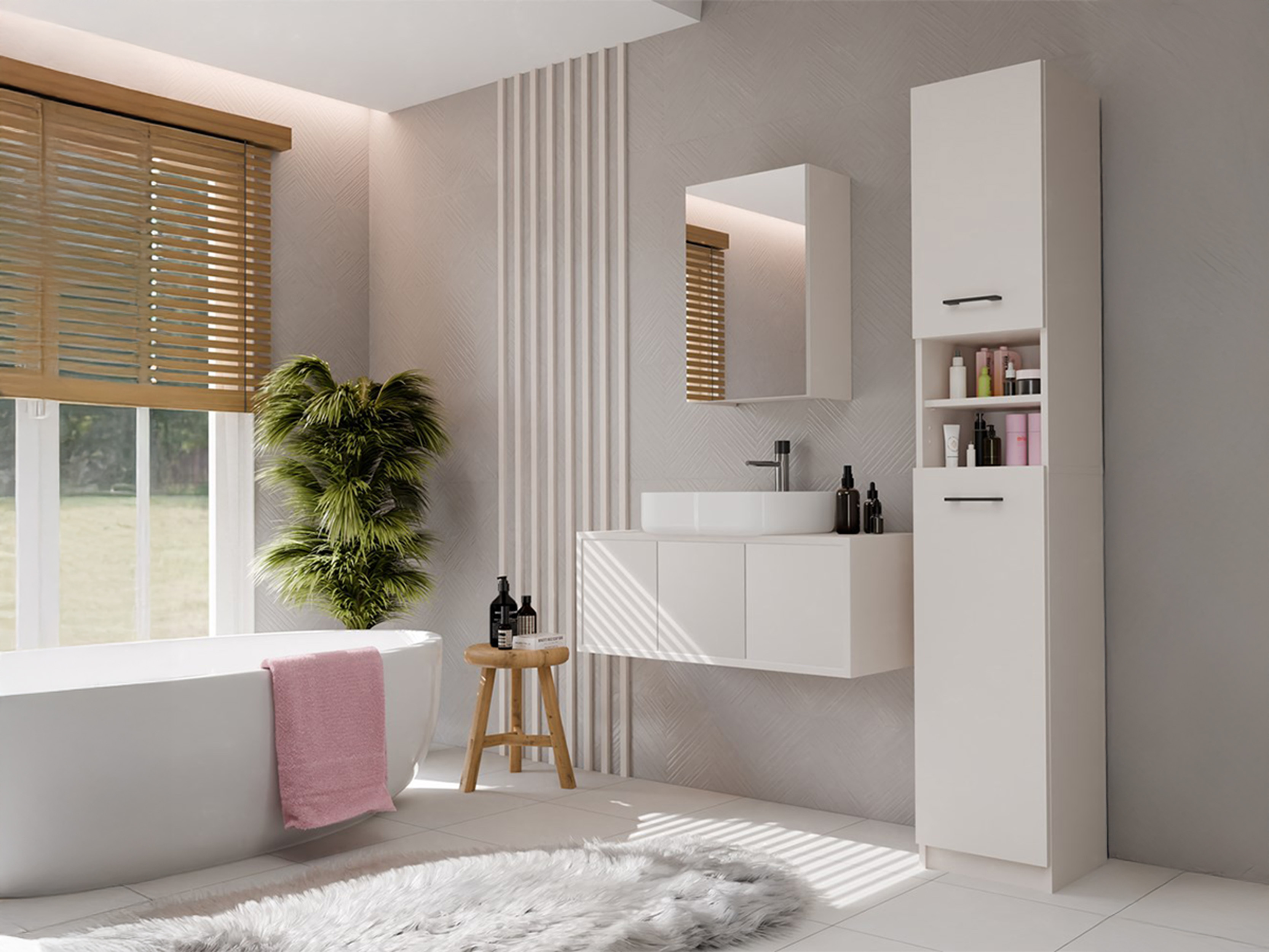 Шкаф за баня с огледало SB5048