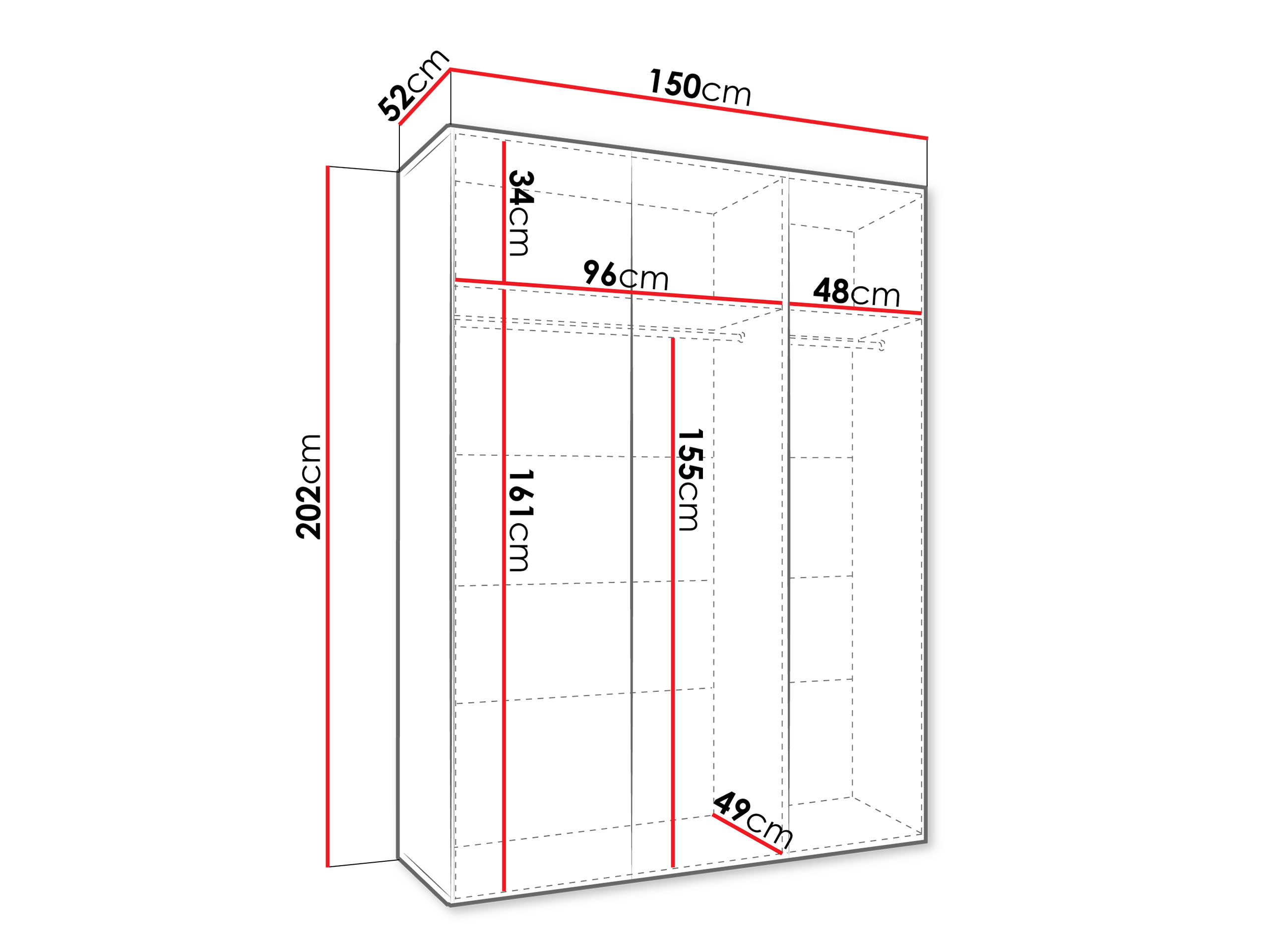 Гардероб Hartford 629 (Черен)