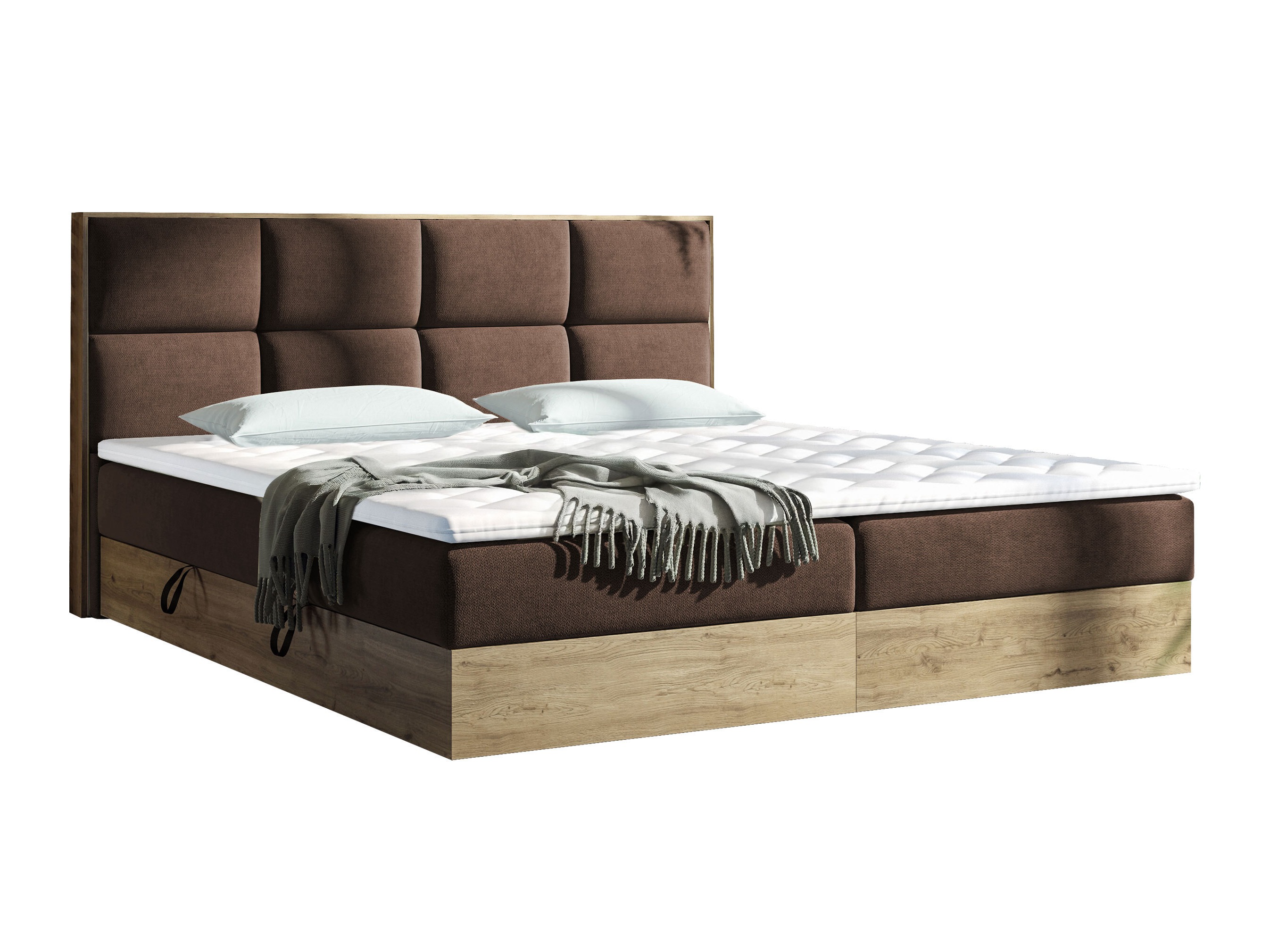 Континентално легло ComfiDream Miraena (Златен дъб + Soro 28)