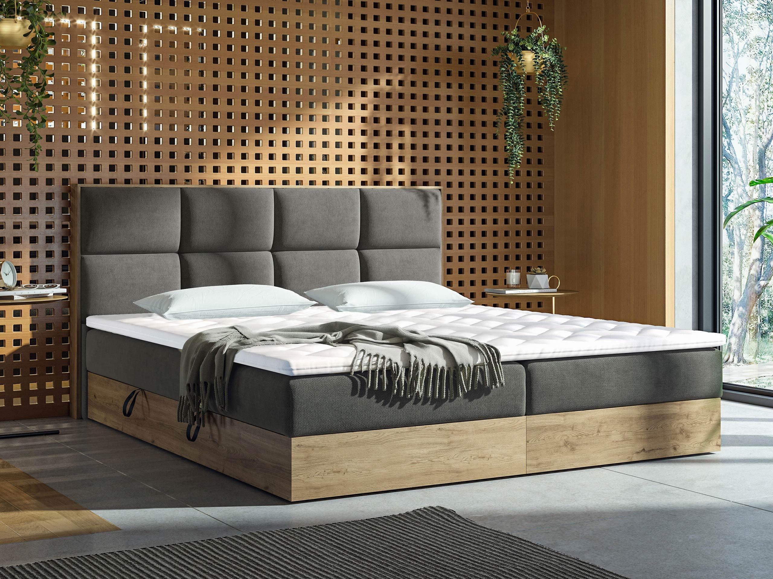 Континентално легло ComfiDream Miraena (Златен дъб + Soro 97)