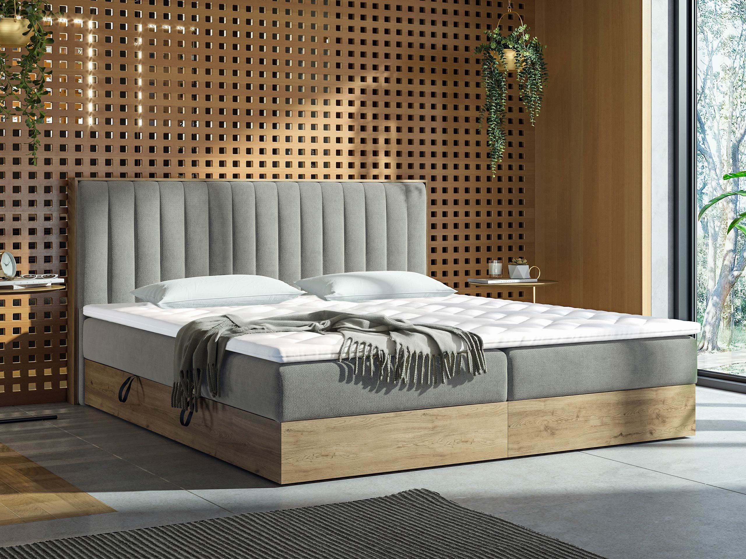 Континентално легло ComfiDream Odelra (Златен дъб + Soro 90)