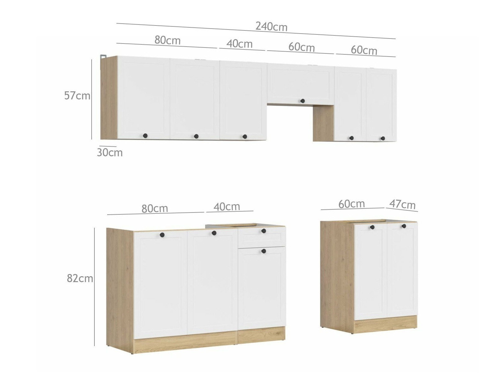 Модулен кухненски комплект Classic White 119